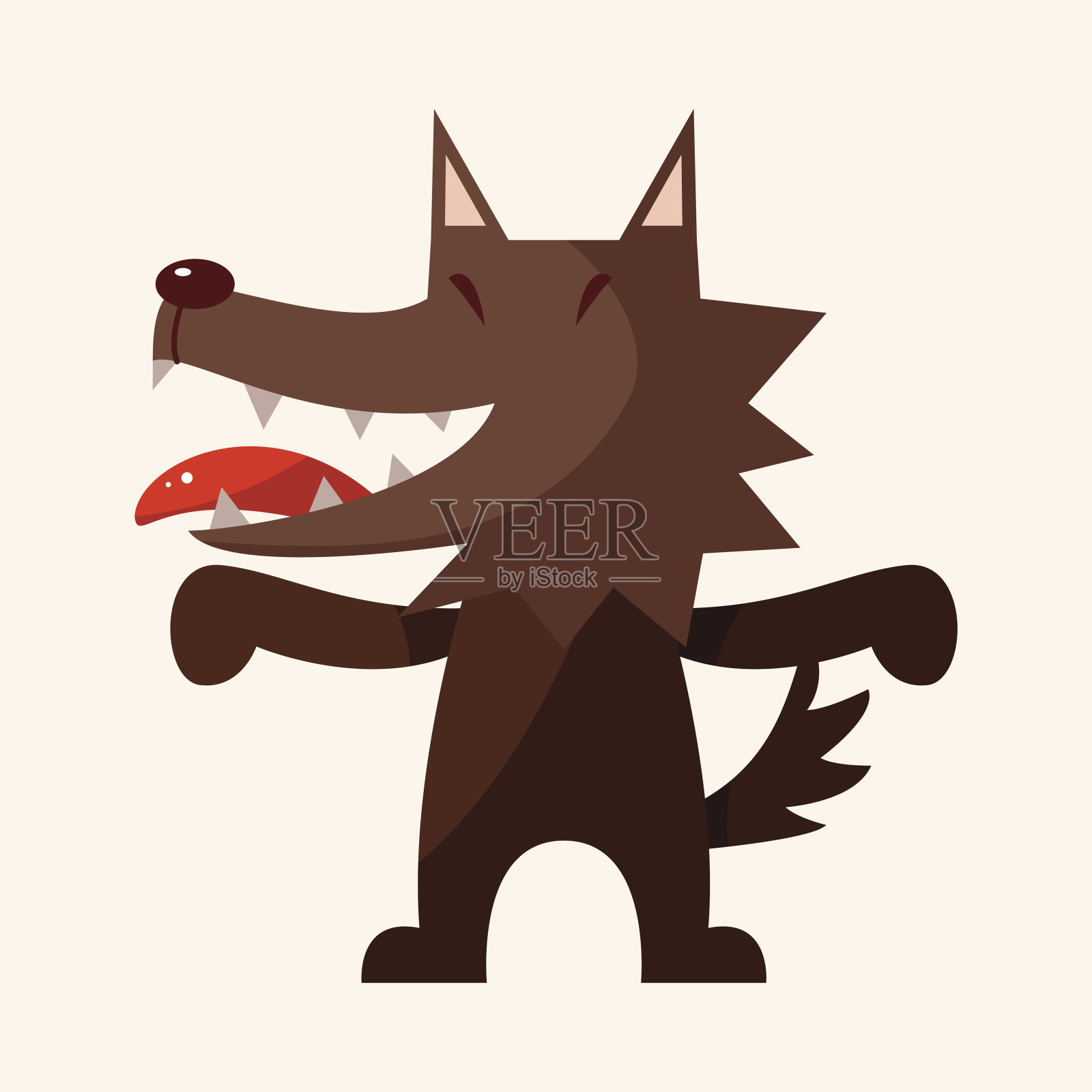 动物狼卡通主题元素插画图片素材