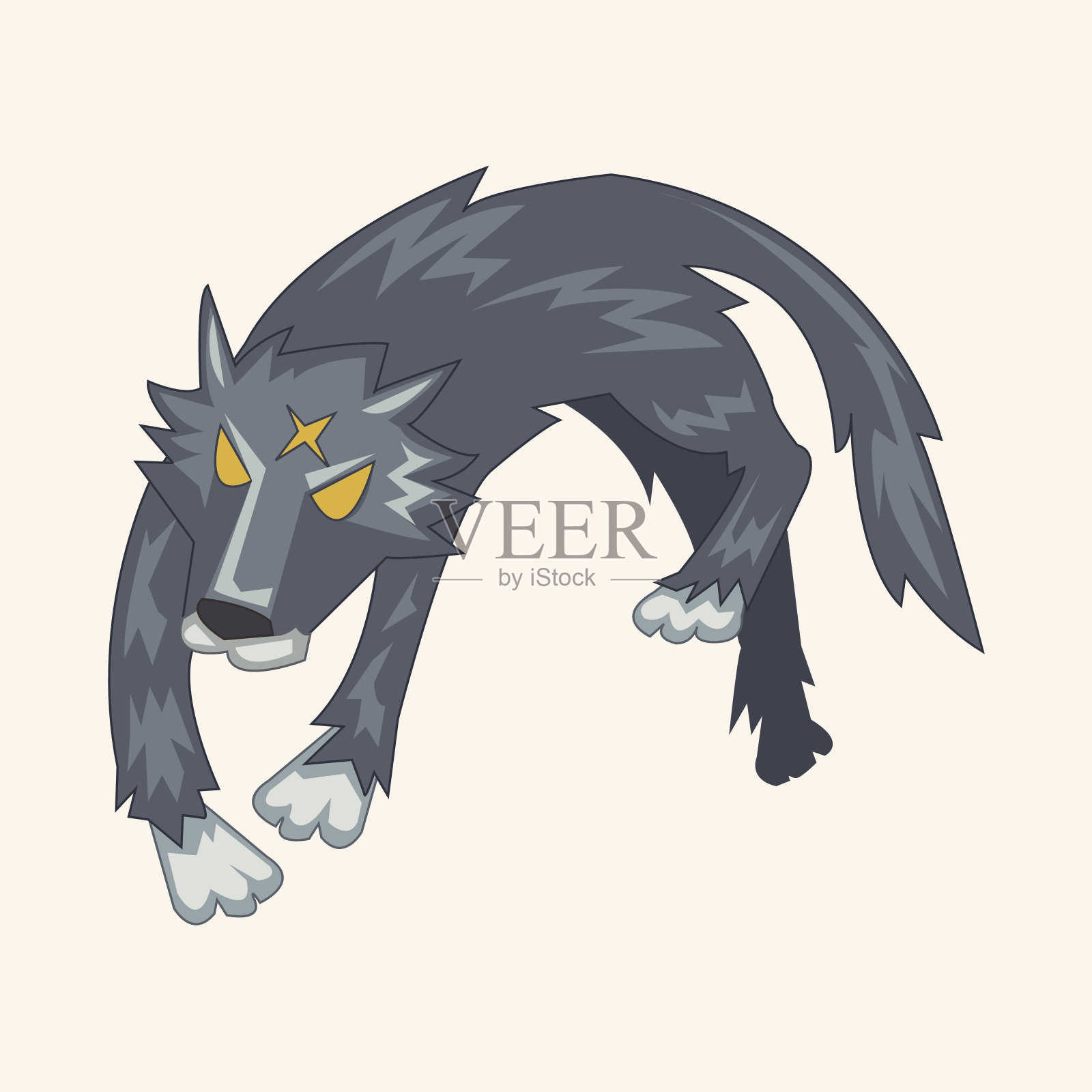 动物狼卡通主题元素设计元素图片