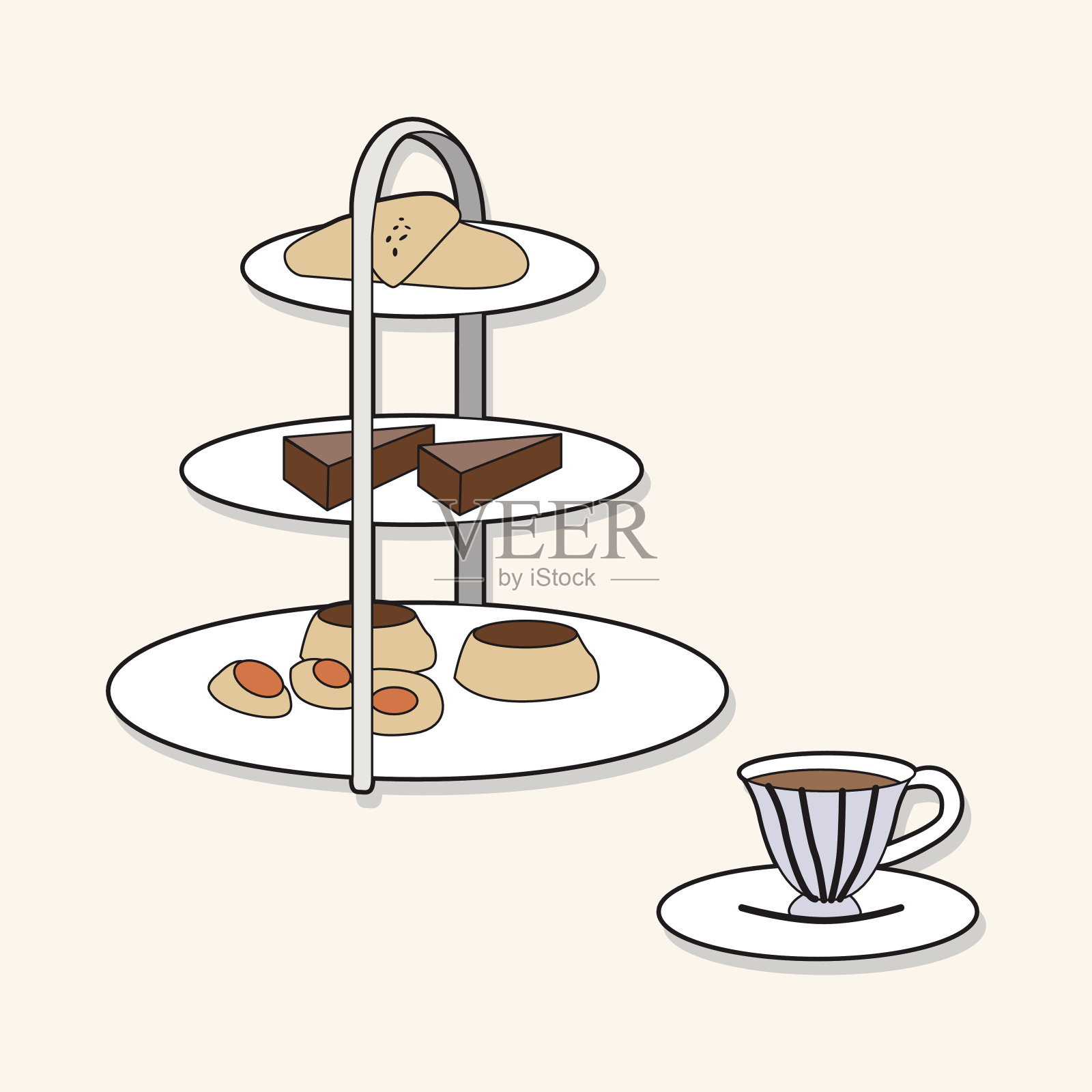 英语下午茶主题元素向量，eps插画图片素材