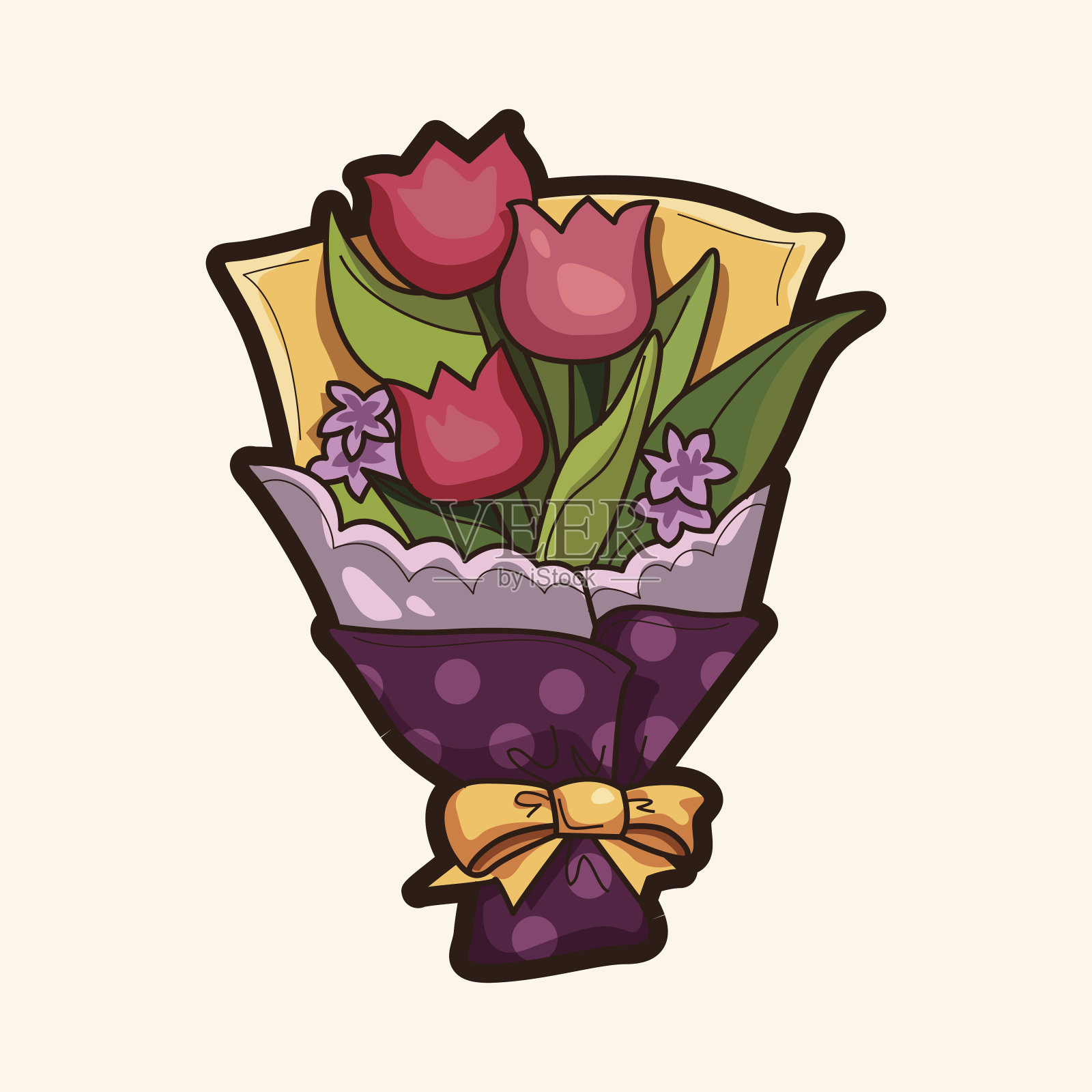 花束主题元素向量，eps插画图片素材