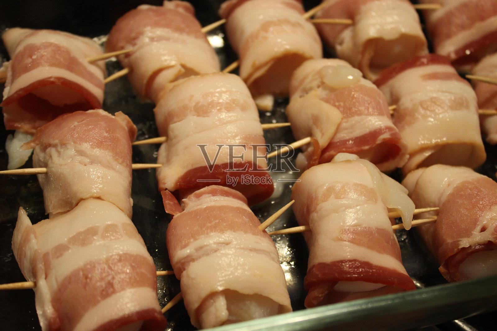 用培根卷的扇贝照片摄影图片