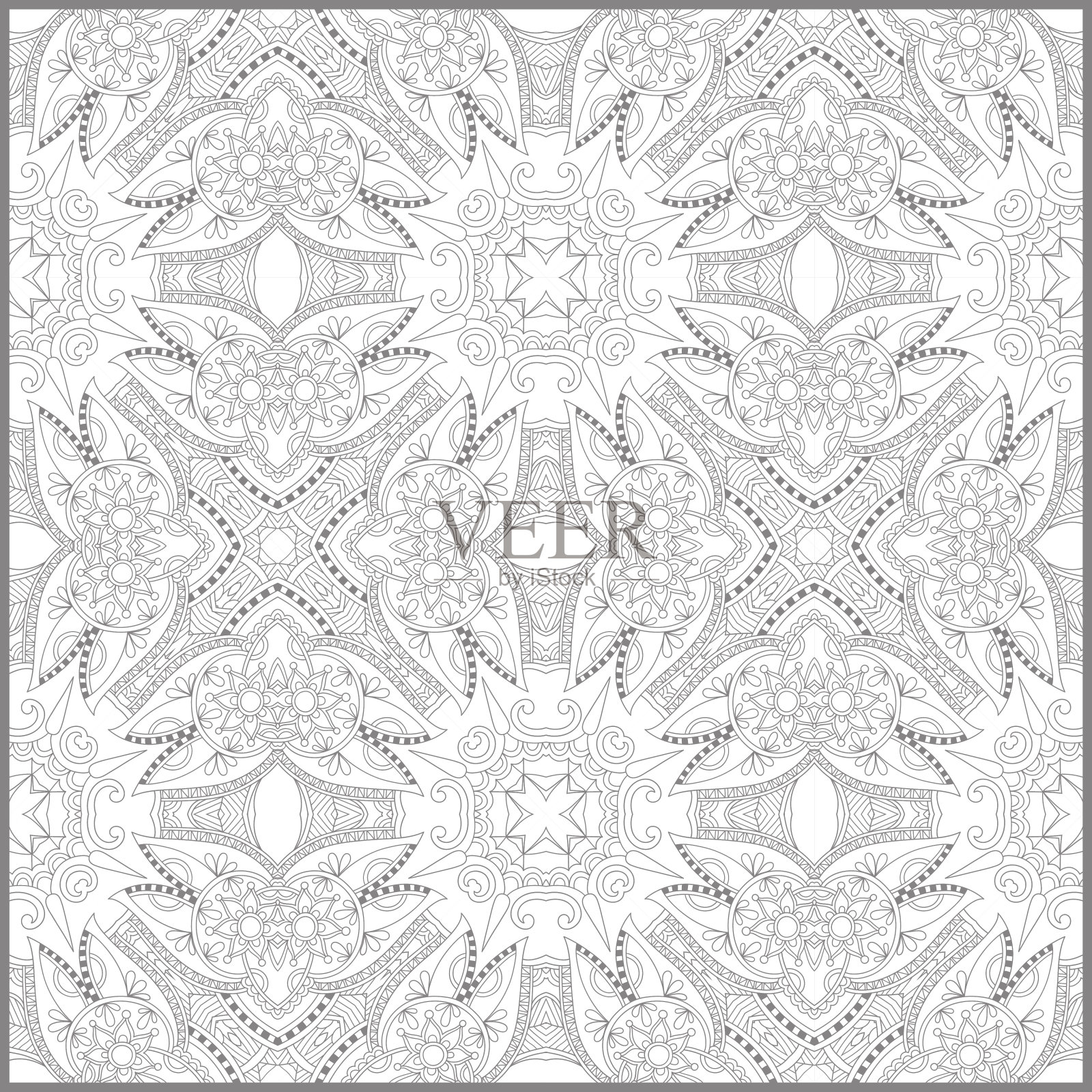 独特的彩色书，为成人的方形页-花卉真品插画图片素材