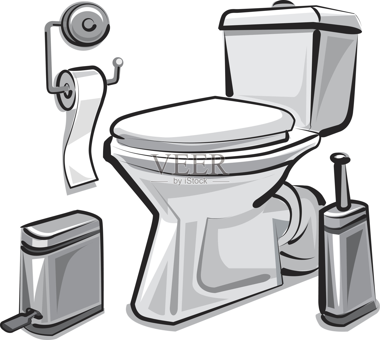 厕所。。。插画图片素材