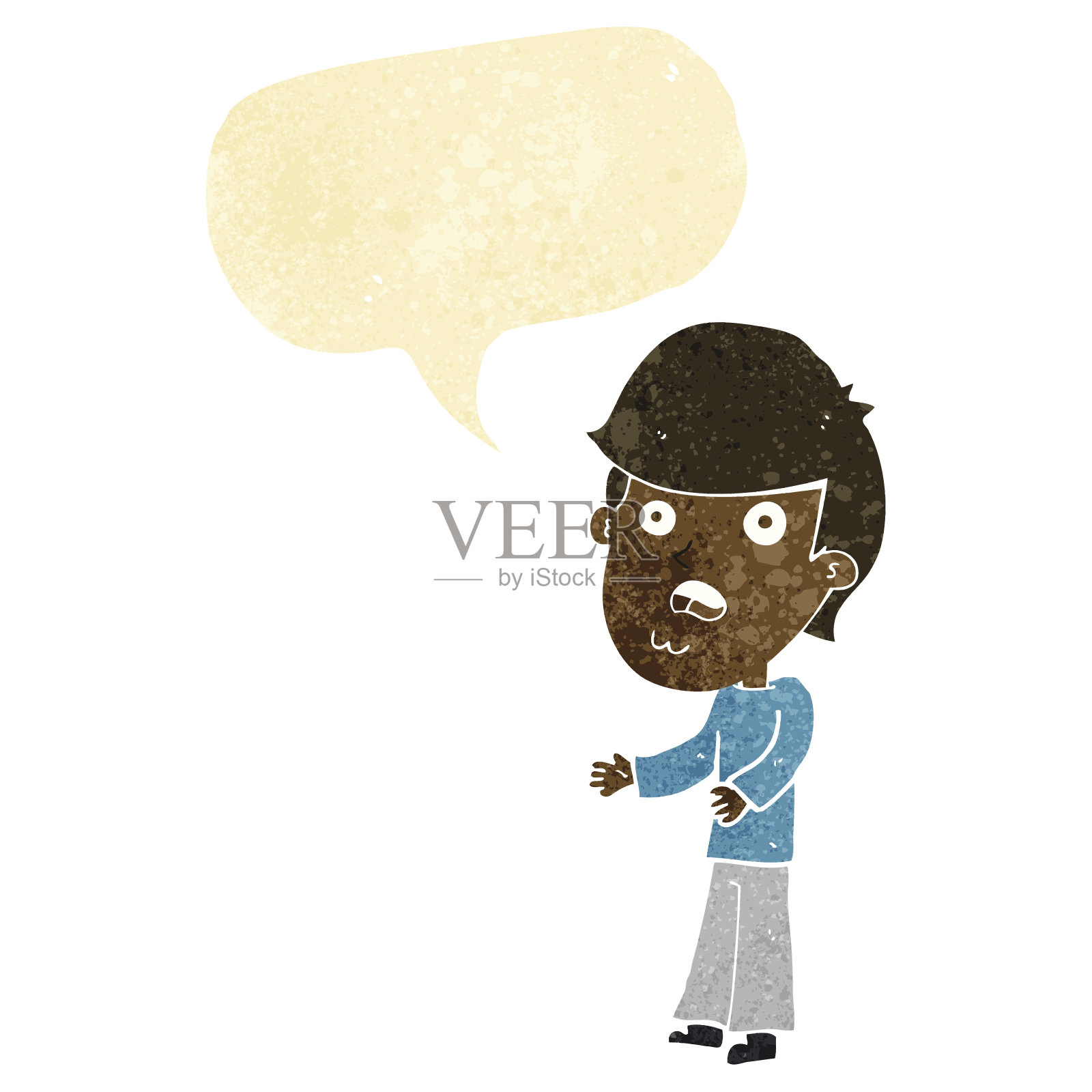 卡通震惊了男人的言语泡泡插画图片素材