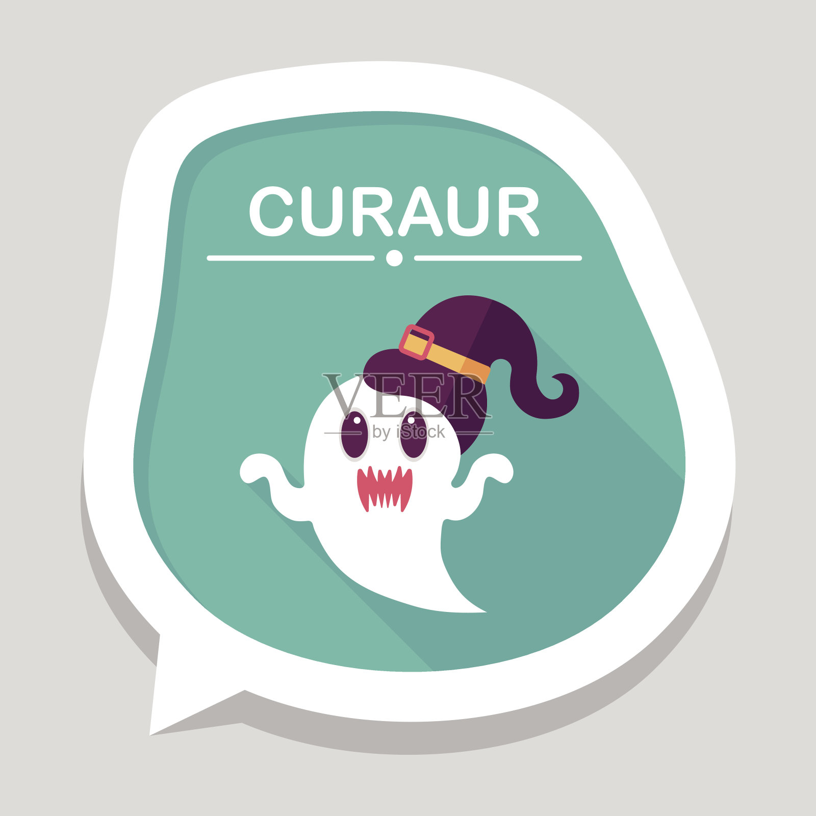 鬼平图标与长阴影，eps10插画图片素材