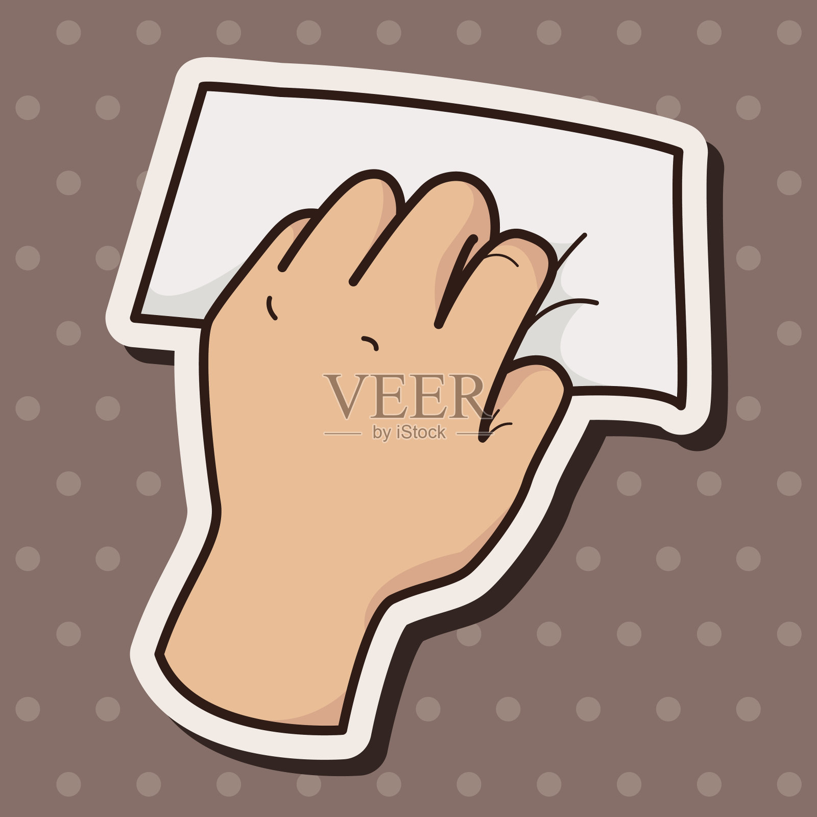 手握纸主题元素向量，eps插画图片素材