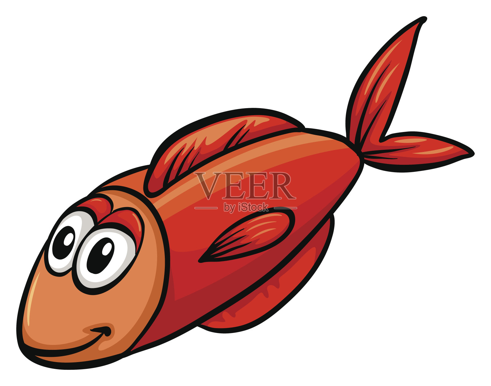 一个红色的鱼设计元素图片