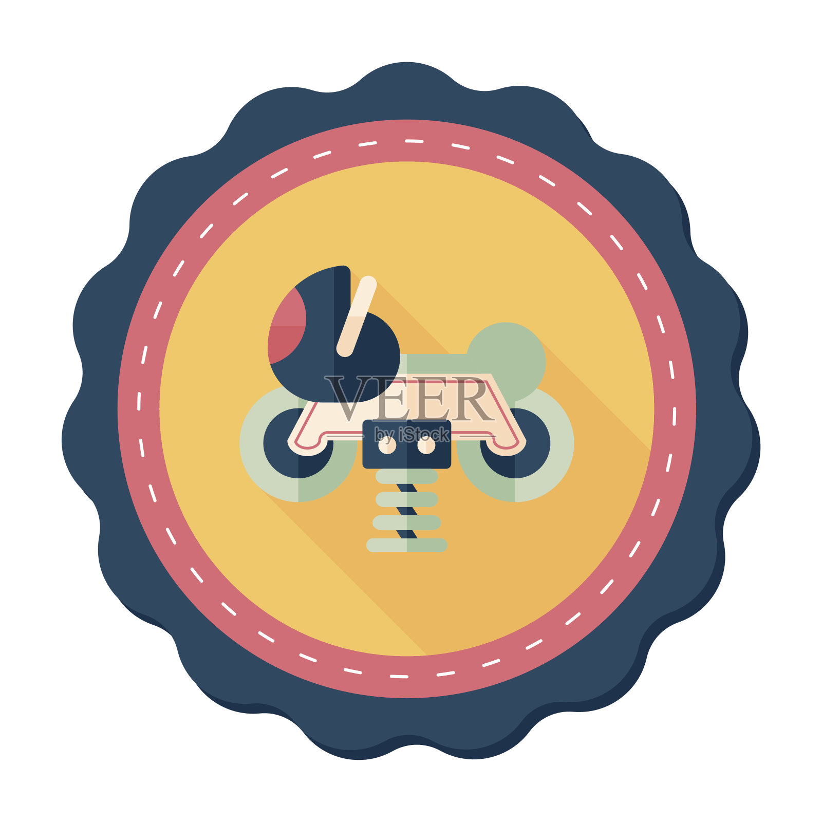 游乐场玩具马达的图标有长长的阴影插画图片素材