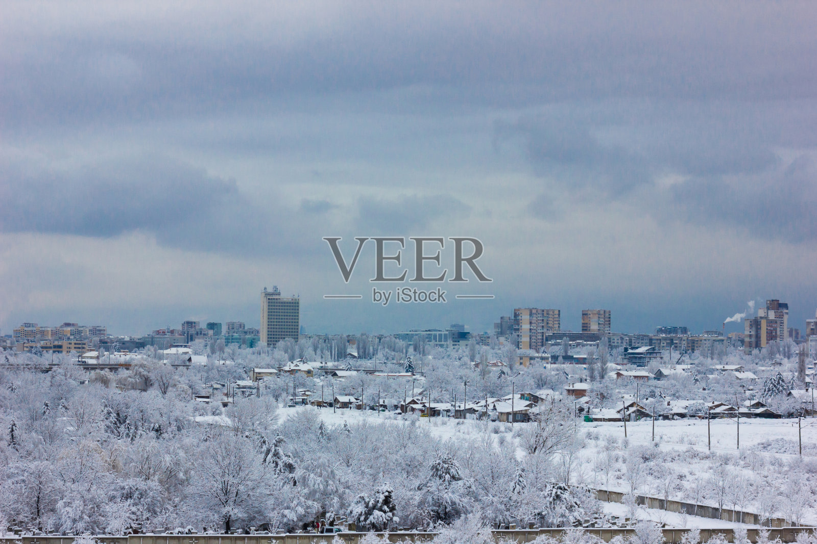 来自保加利亚索菲亚的城市冬季景观照片摄影图片