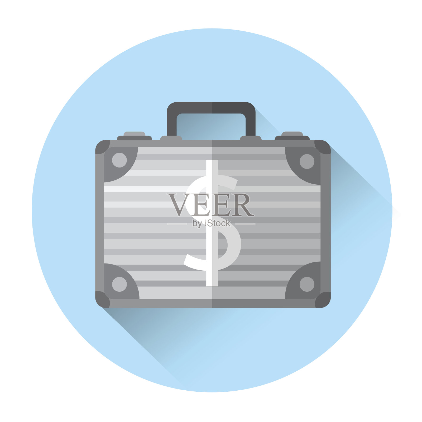 箱子与金钱美元标志彩色图标插画图片素材