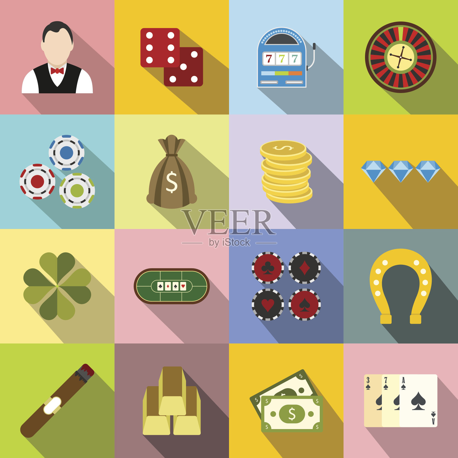 赌场平图标插画图片素材