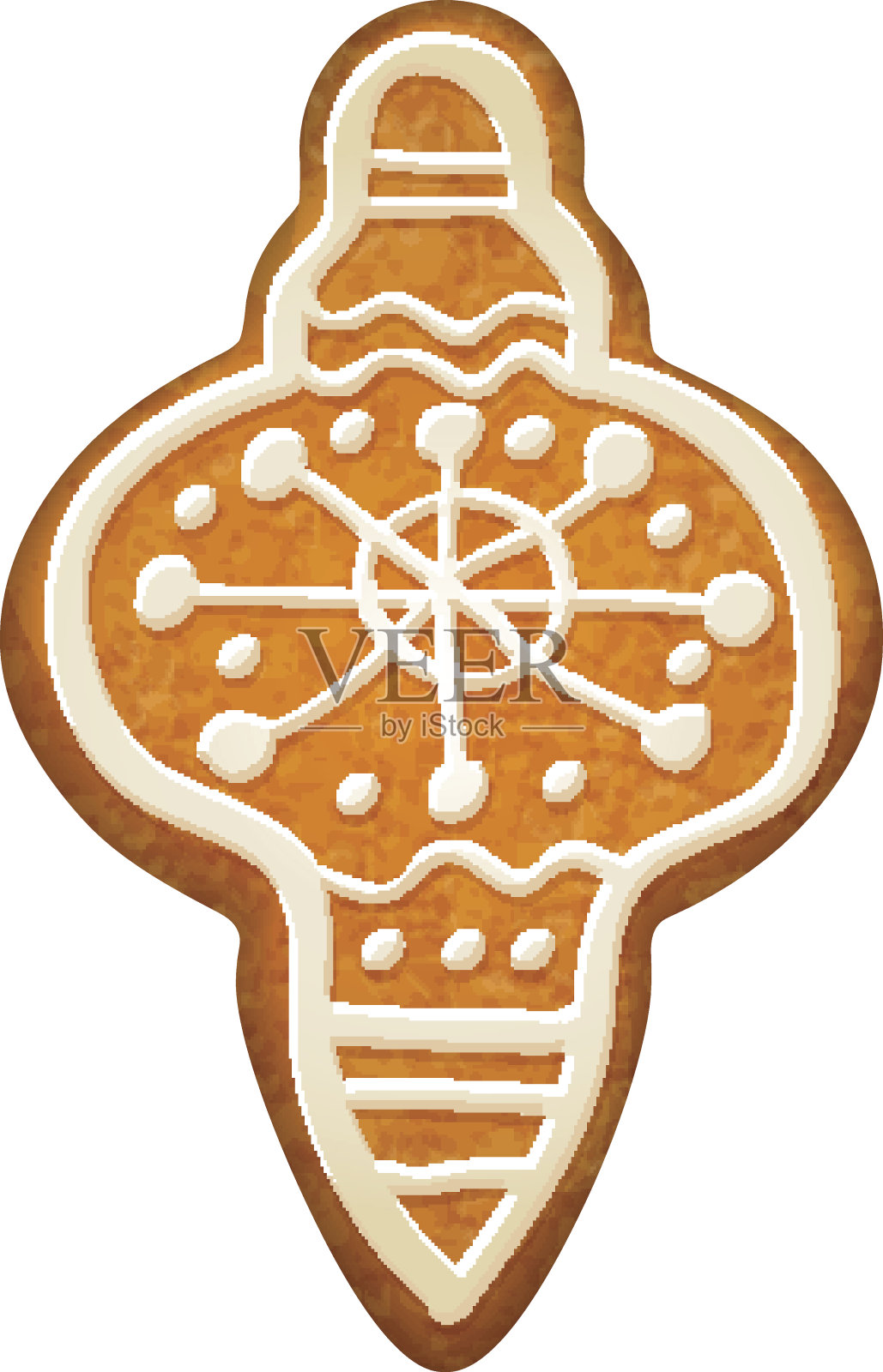 圣诞树装饰。姜饼曲奇。插画图片素材