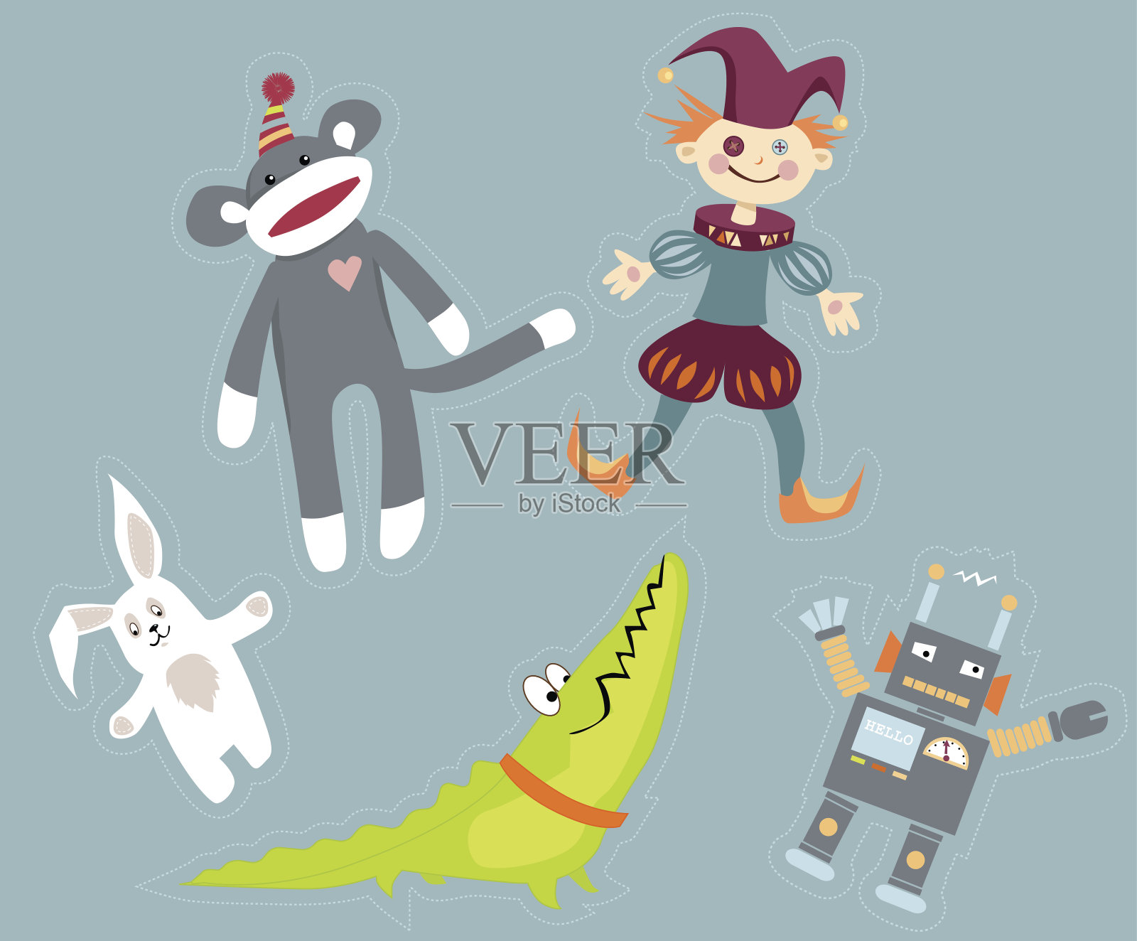 玩具组插画图片素材