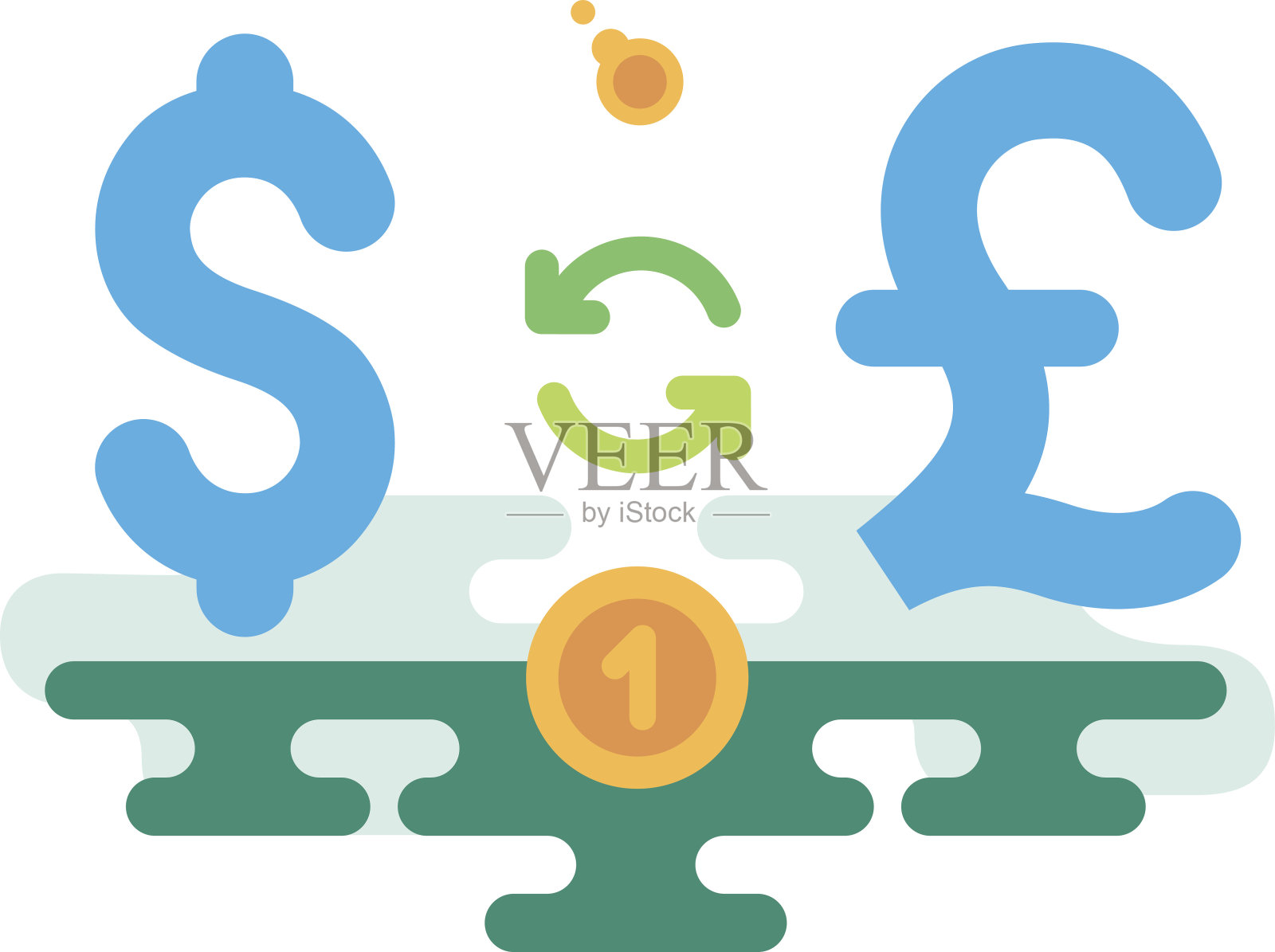 美元英镑货币兑换插画图片素材