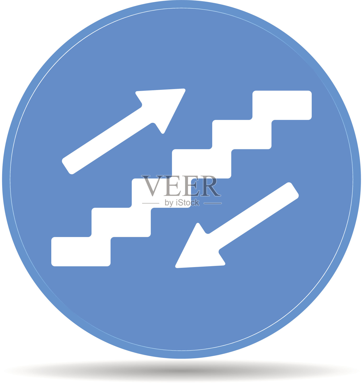 蓝色背景上的楼梯符号设计元素图片