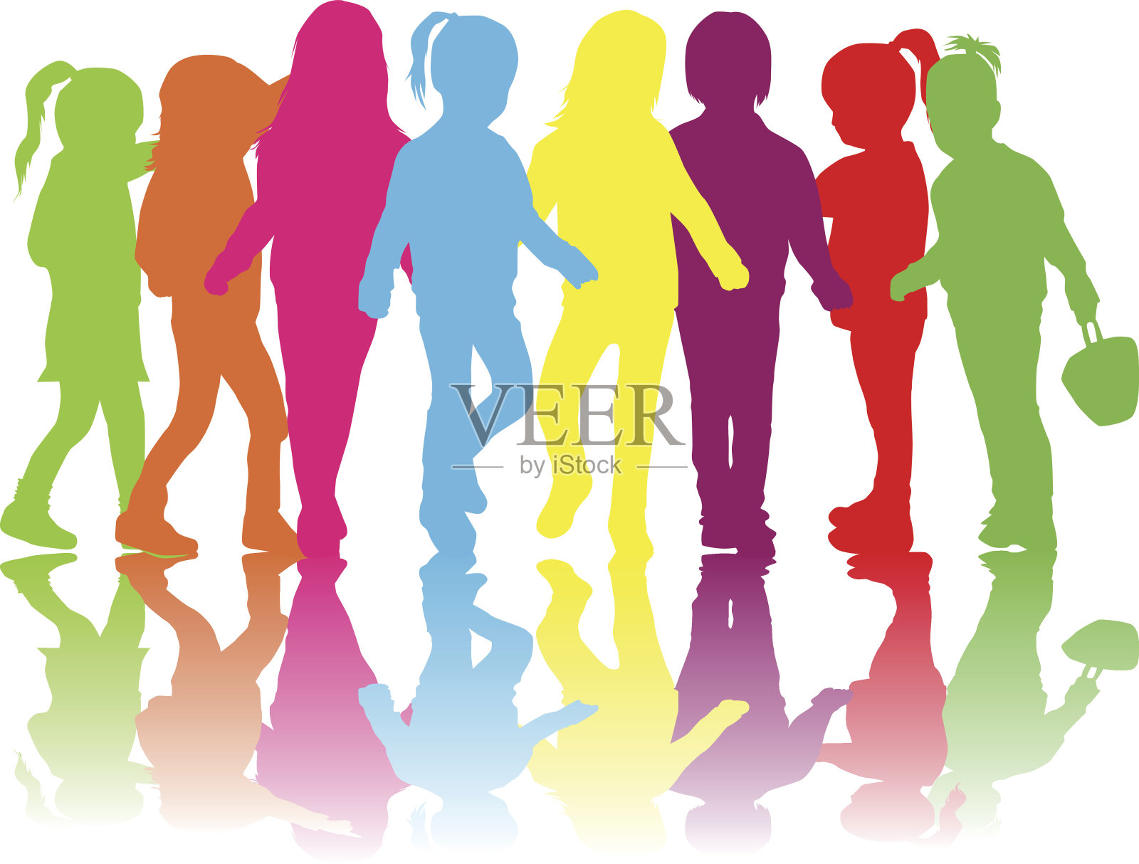 孩子的轮廓插画图片素材