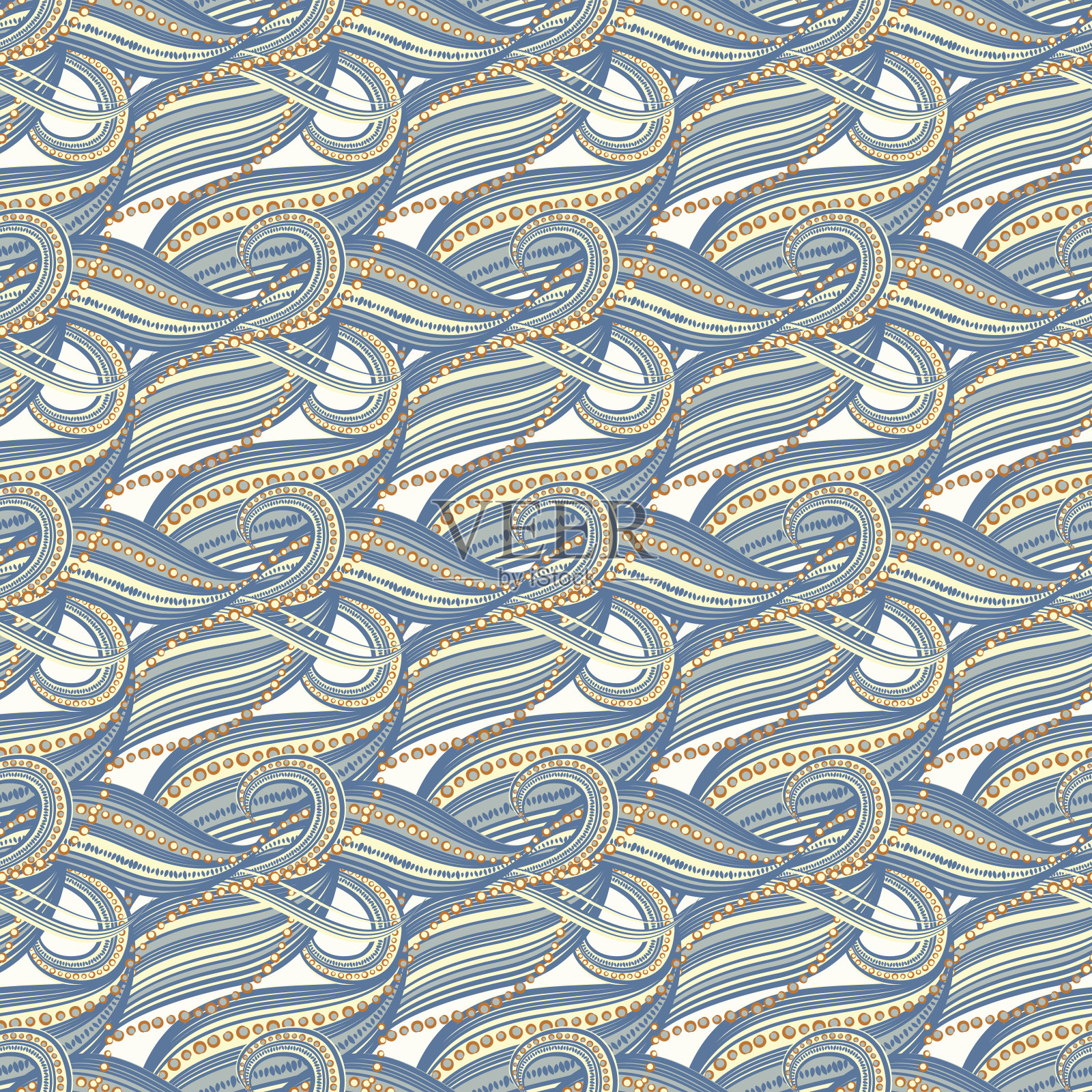 无缝抽象波形图插画图片素材