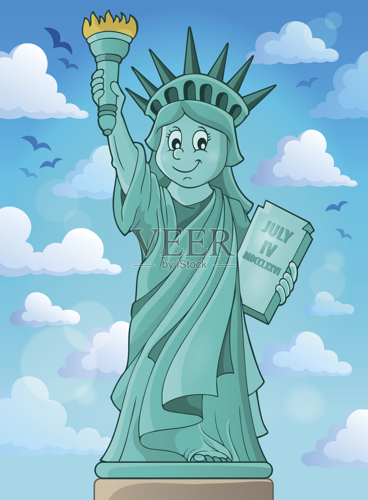 自由女神像主题形象3设计元素图片