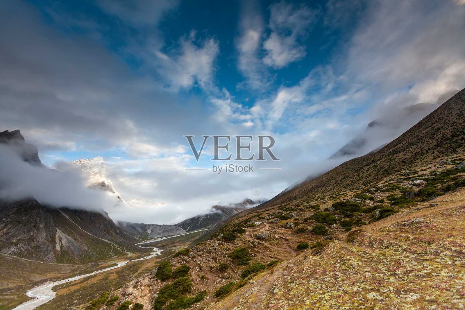 美丽的喜马拉雅山景观照片摄影图片