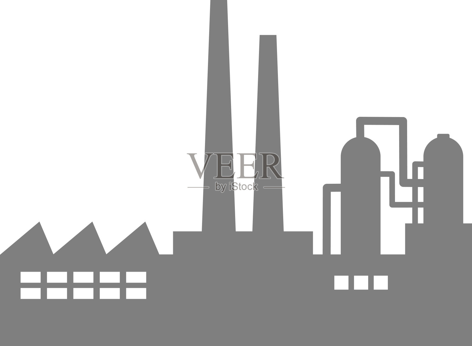 灰色工厂图标插画图片素材