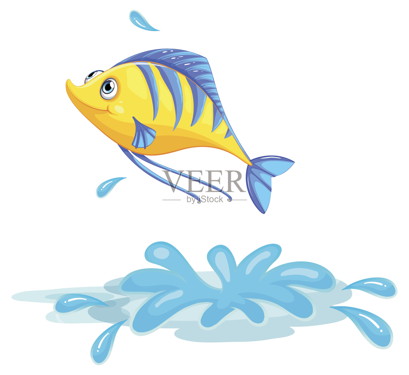 黄色的鱼插画图片素材