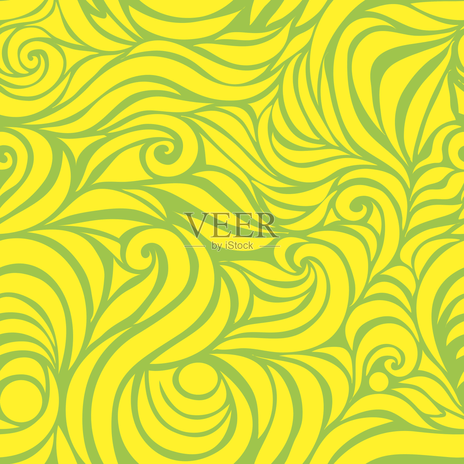 波矢量无缝手绘模式插画图片素材