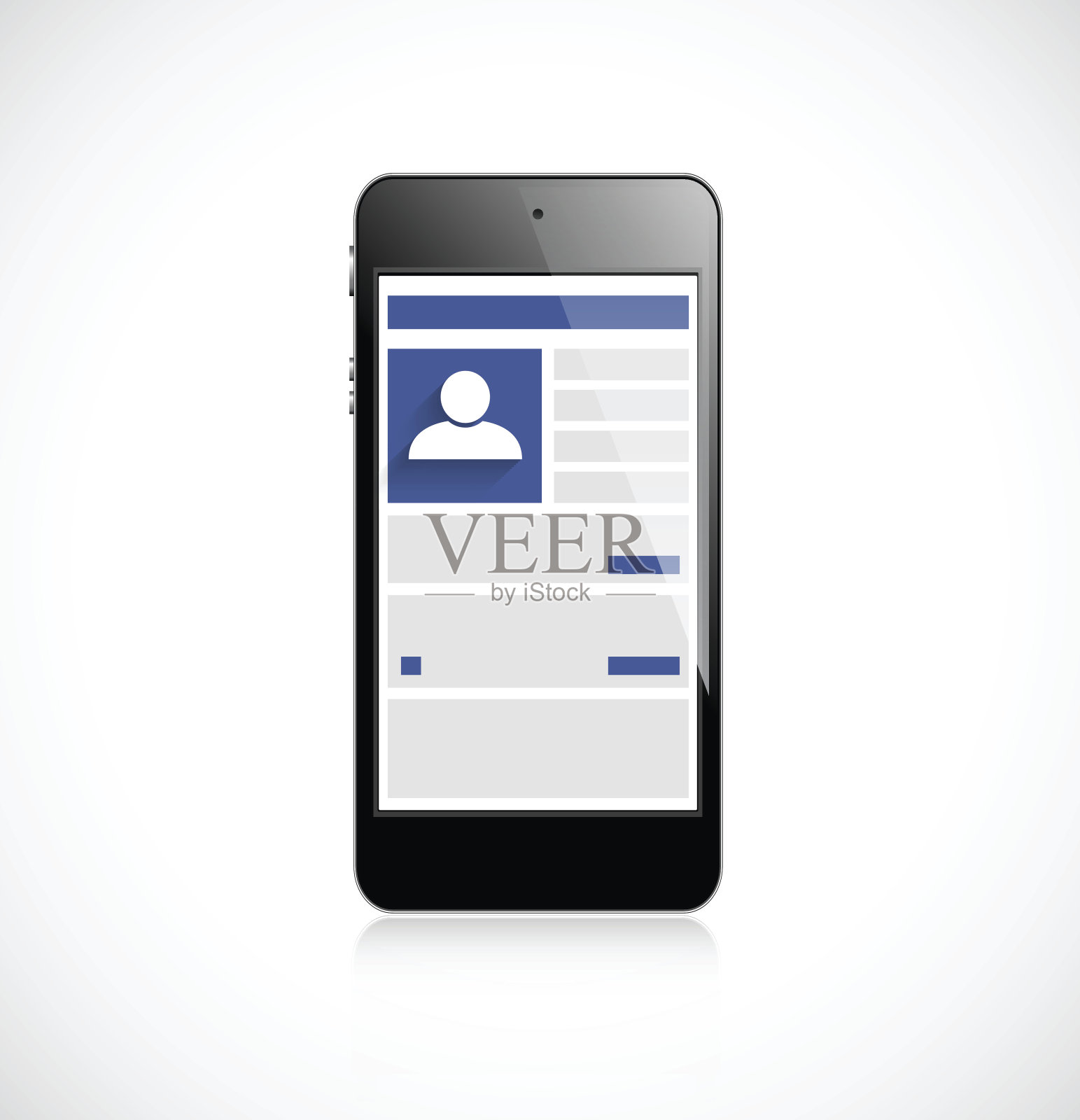 屏幕手机与社交网络应用程序插画图片素材