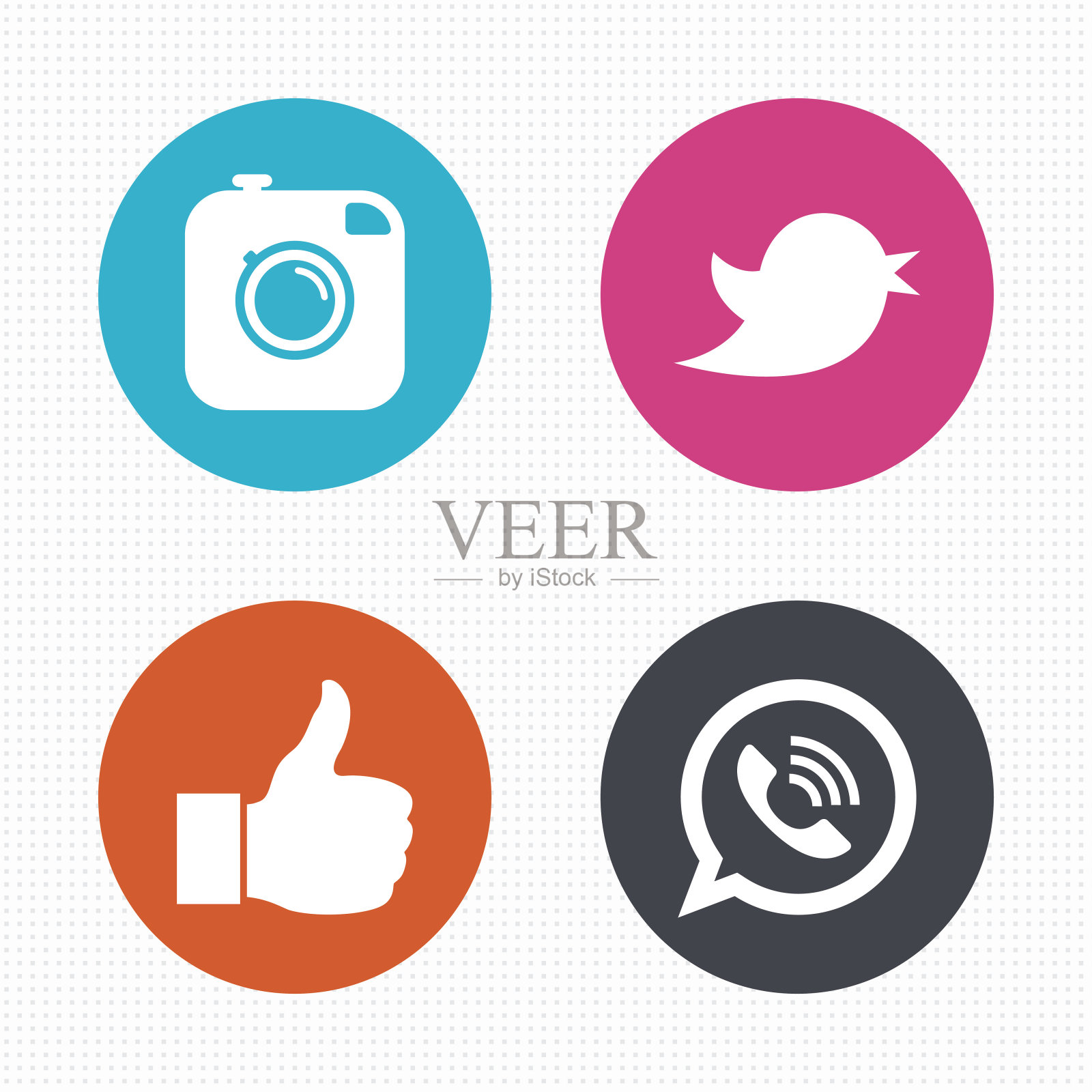 潮人照片的相机。喜欢，聊天语音泡泡图标素材