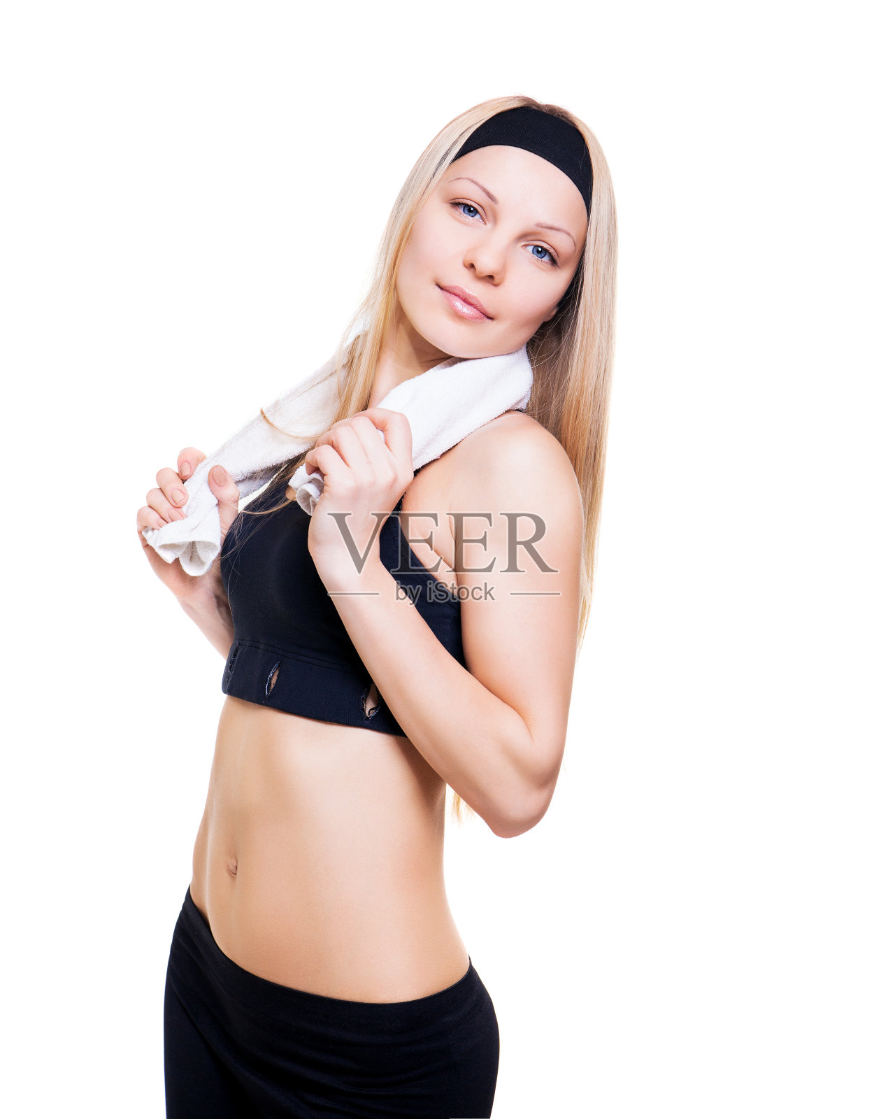 白底上的瘦运动员照片摄影图片