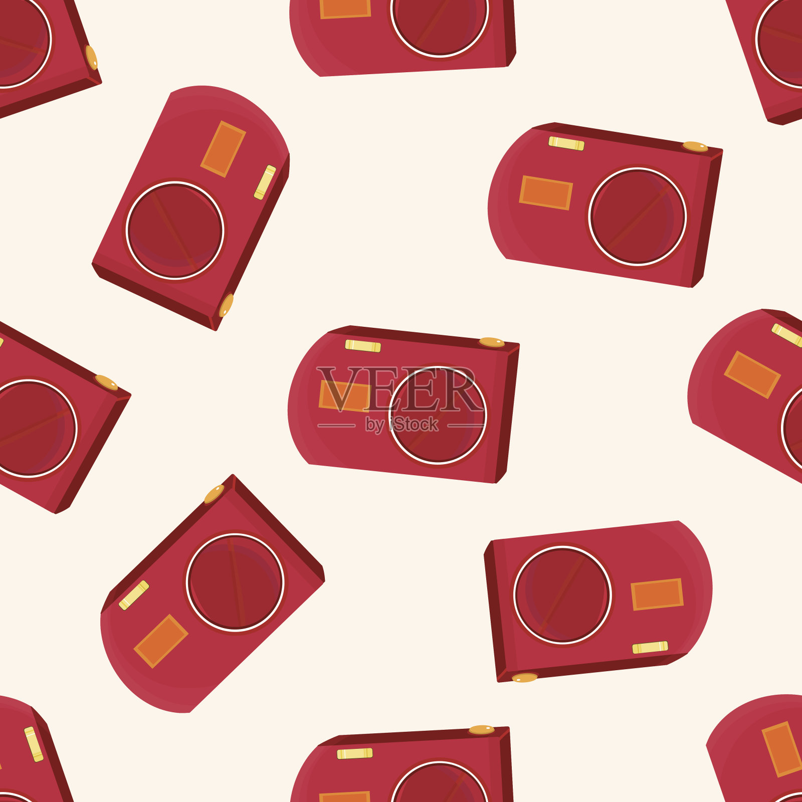 摄像头，卡通无缝图案背景插画图片素材