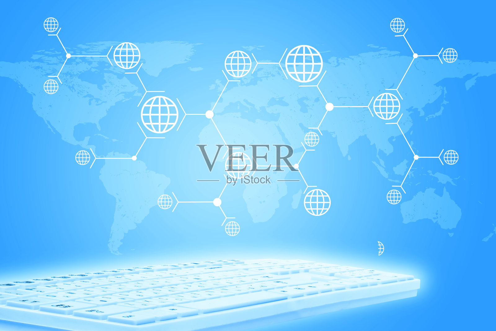 键盘上抽象的蓝色背景照片摄影图片