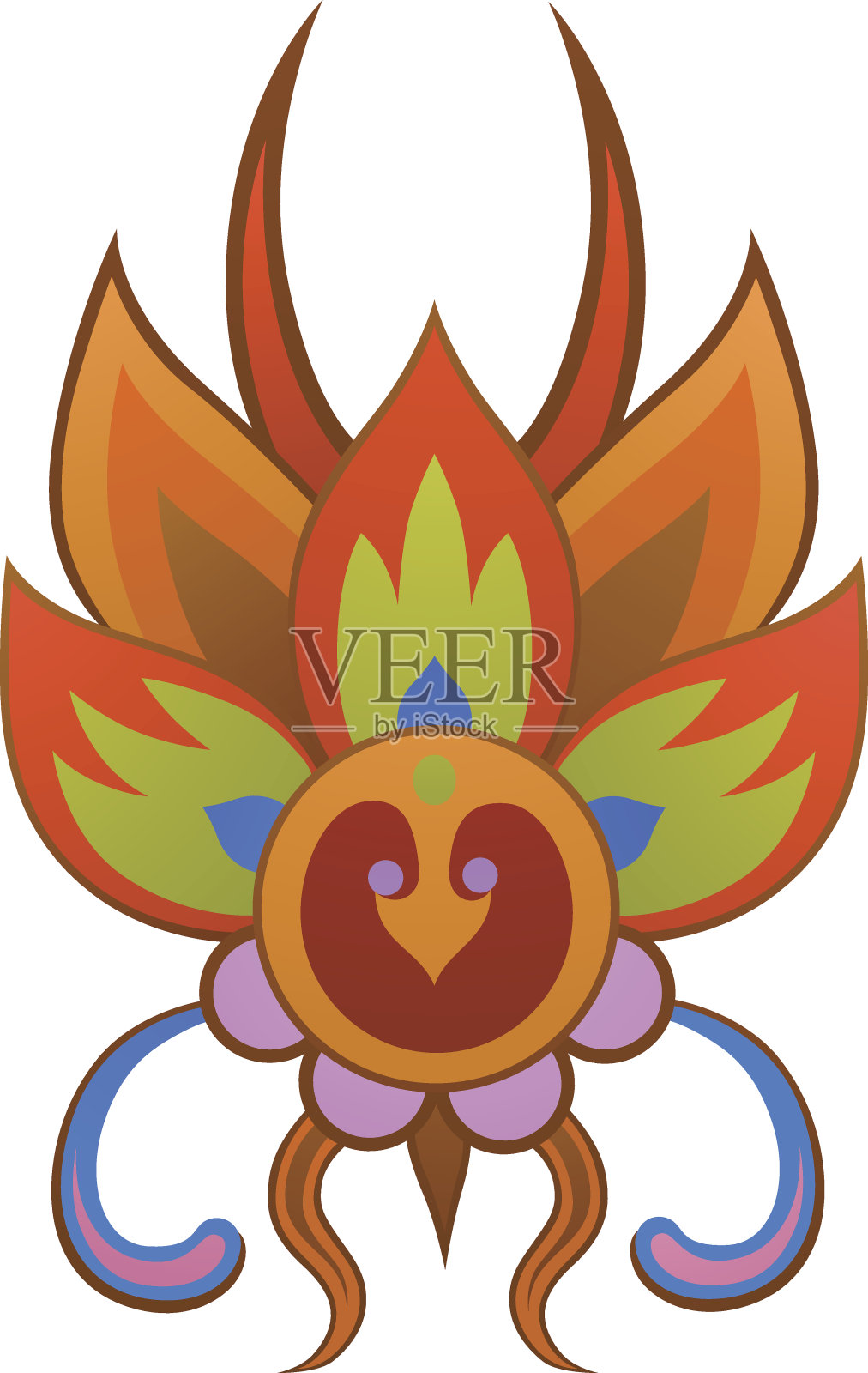 民族纹饰多色元素图案插画图片素材