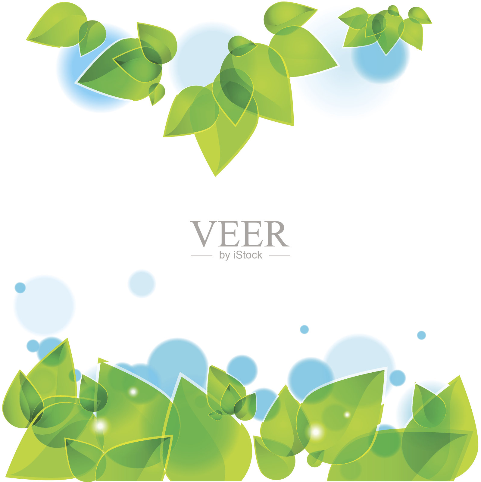 春天的绿叶背景插画图片素材