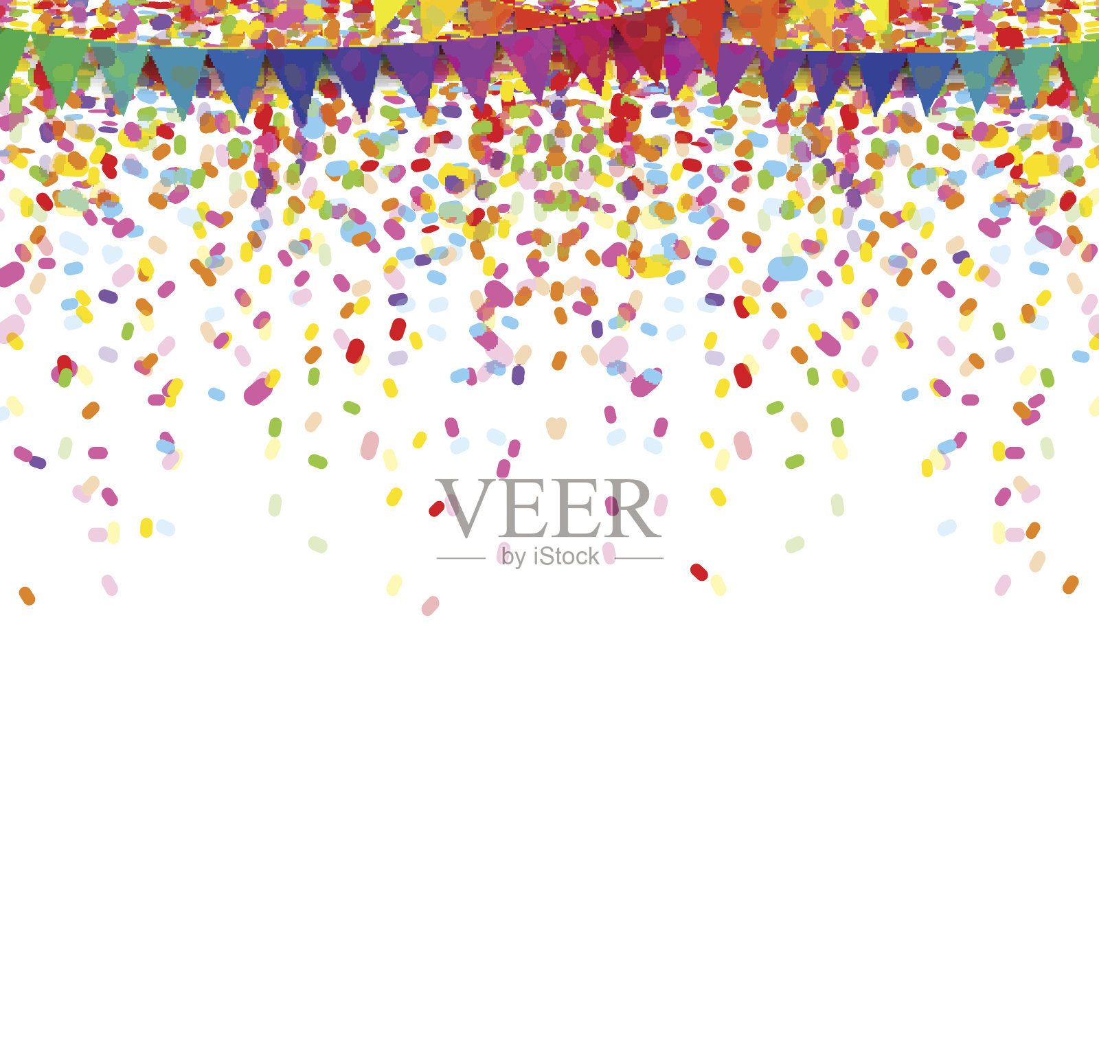 白色背景上五颜六色的五彩纸屑插画图片素材