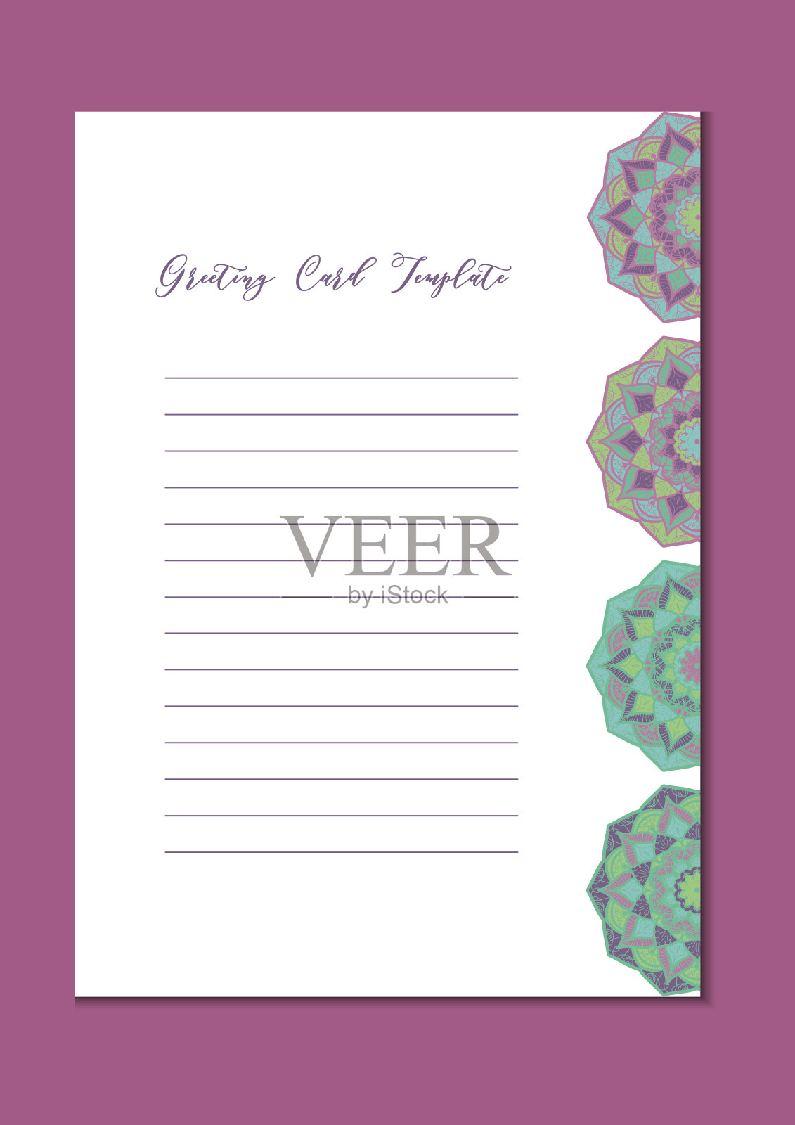 曼荼罗复古模板卡插画图片素材