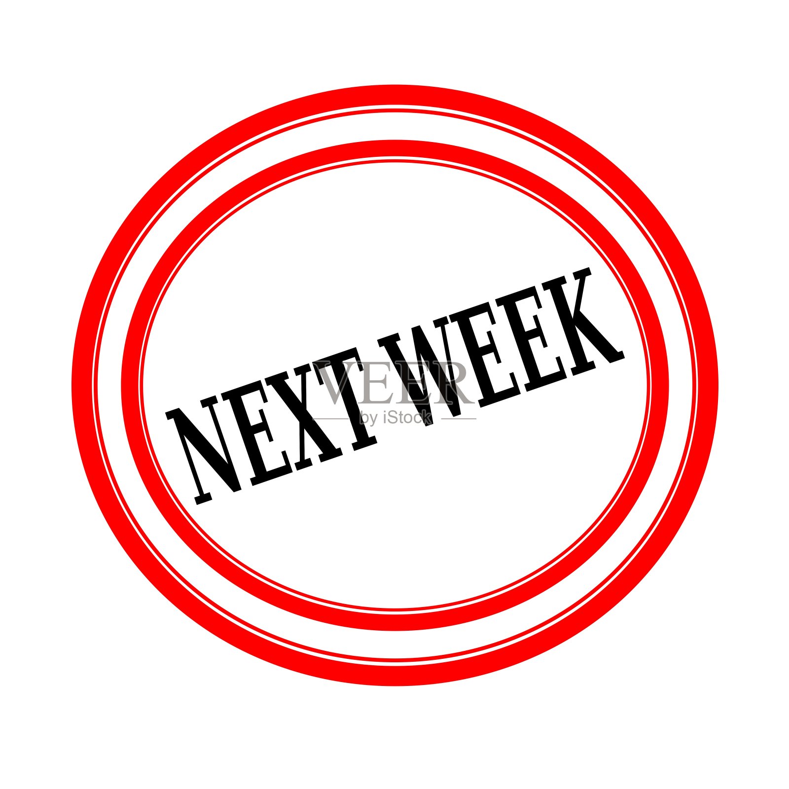 下周，黑色邮票文字上的白色背景插画图片素材