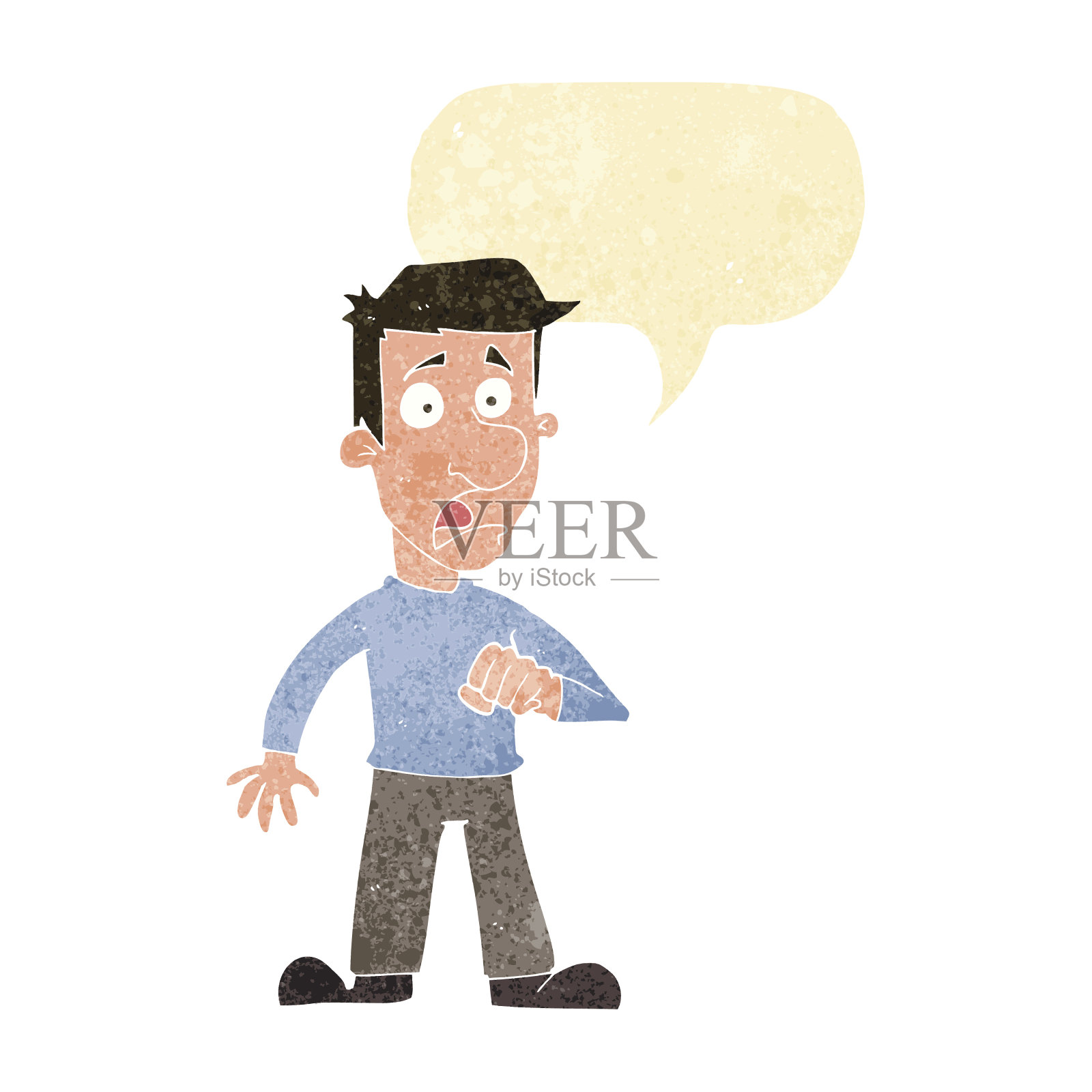 卡通震惊了男人的言语泡泡插画图片素材