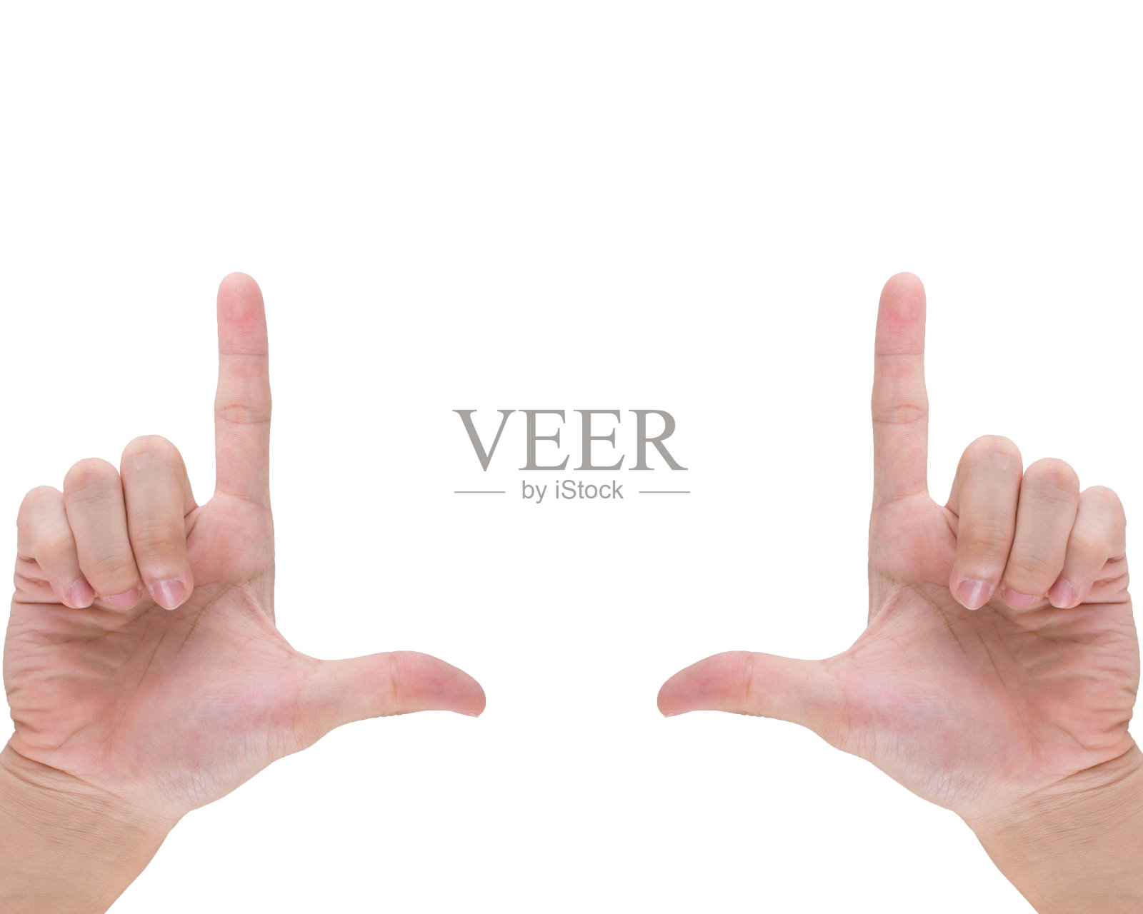 手持框架与白色背景照片摄影图片