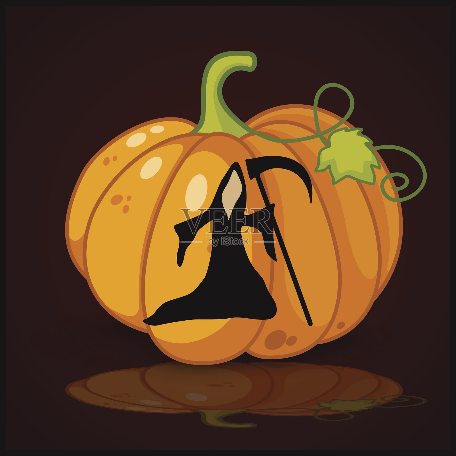 死亡，横幅和背景南瓜万圣节设计元素图片