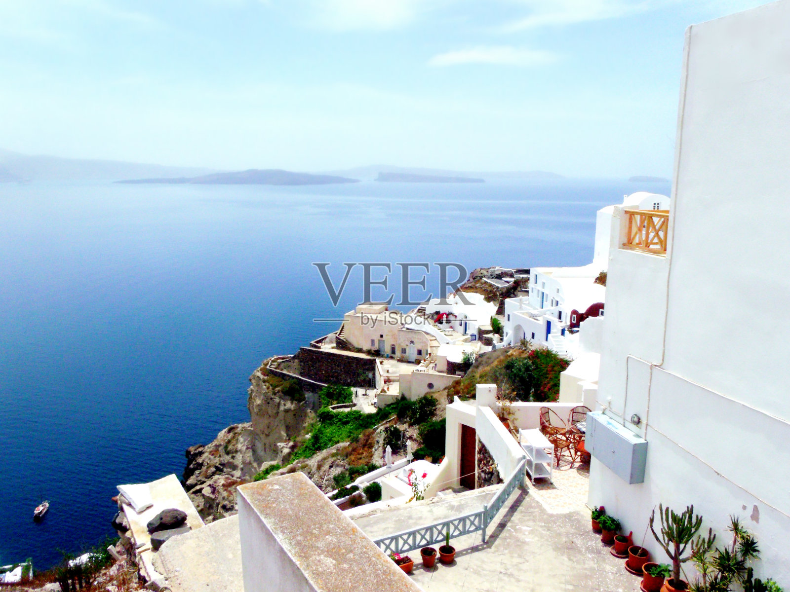 希腊的圣托里尼岛照片摄影图片