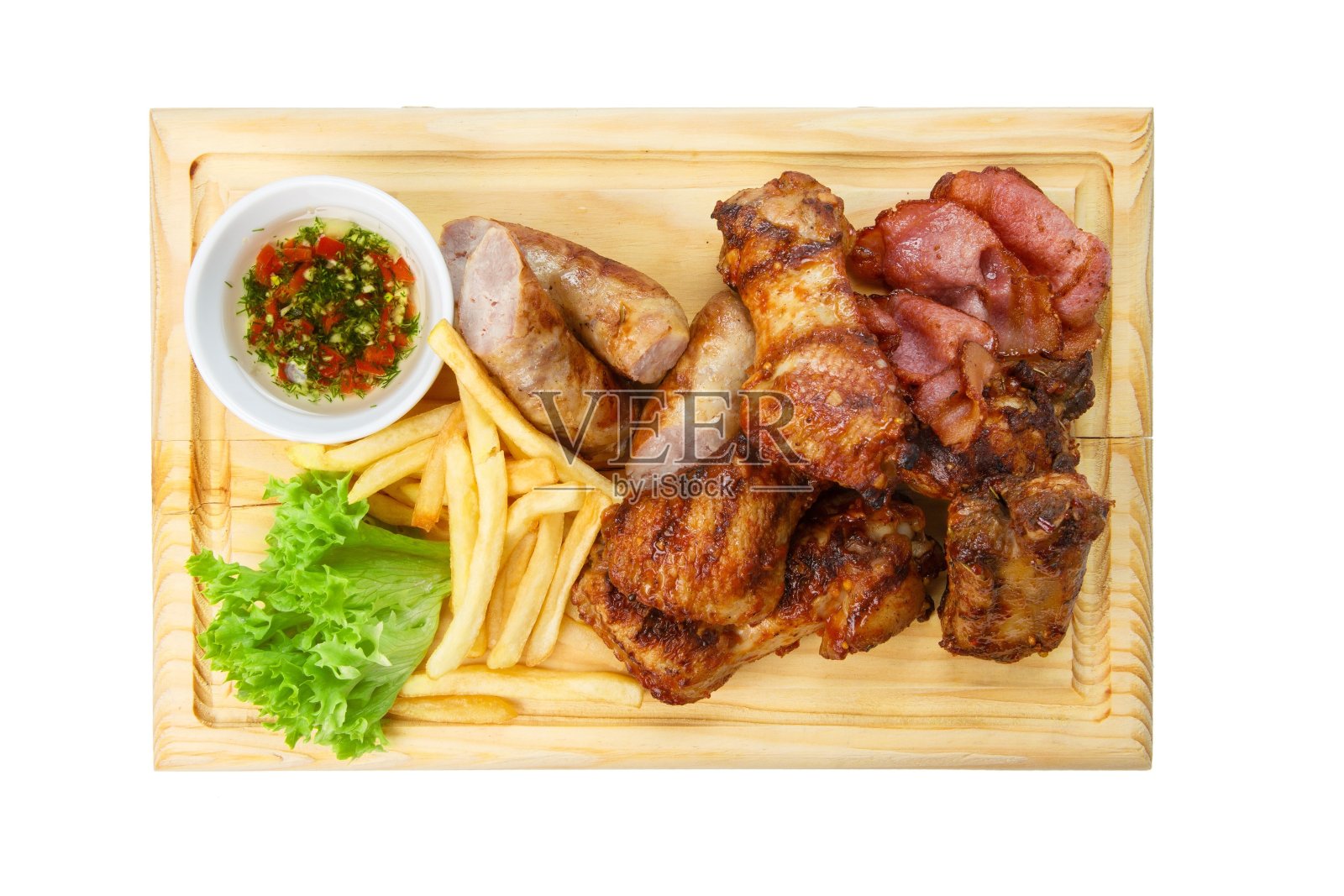 餐厅食物孤立-烧烤肉类搭配上吴照片摄影图片