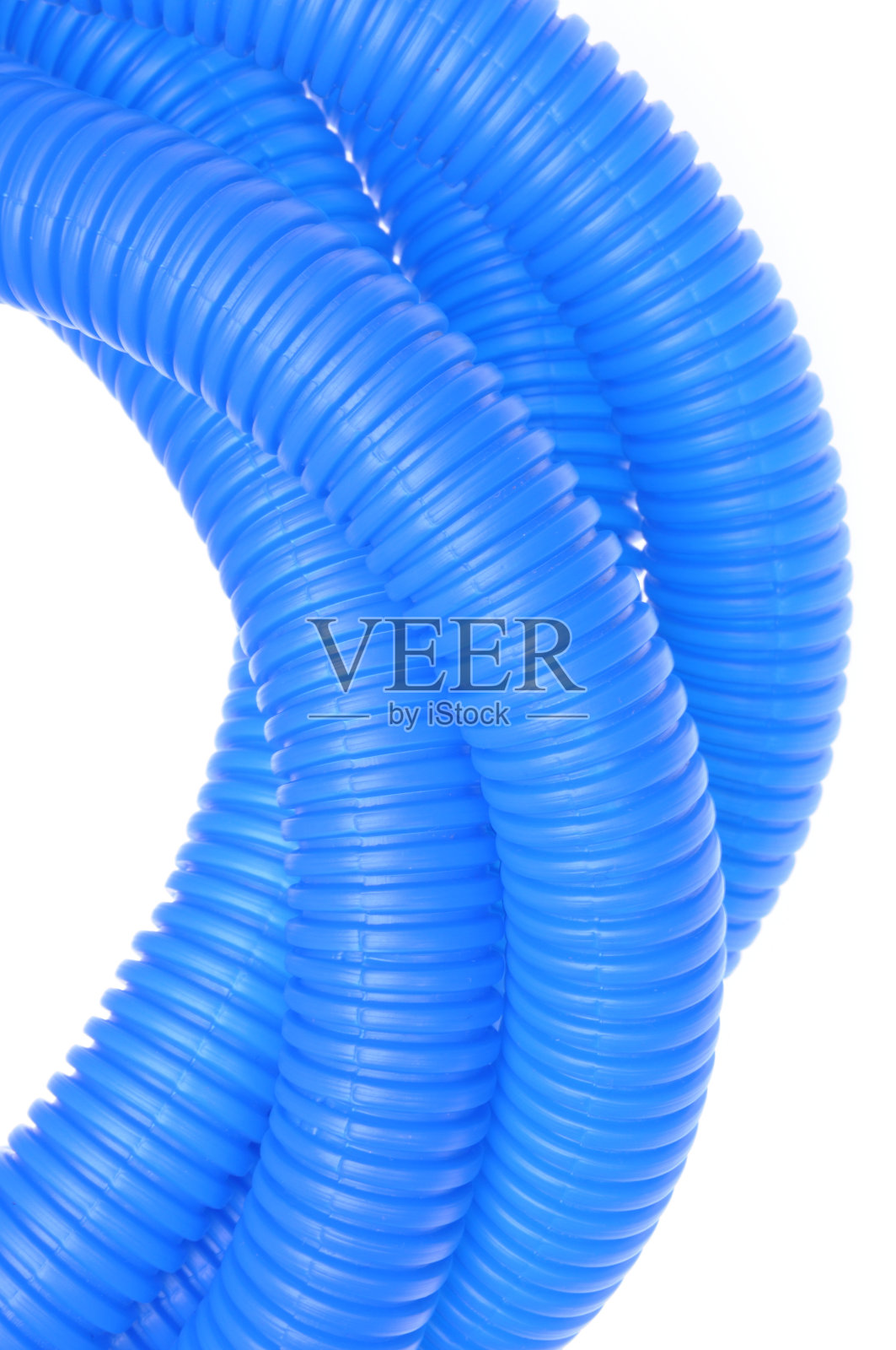 蓝色塑料波纹管照片摄影图片