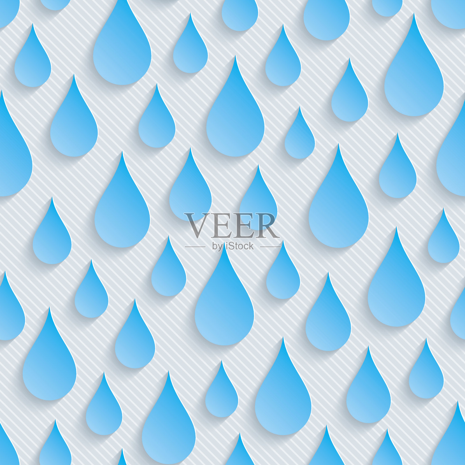 雨滴水纸。插画图片素材