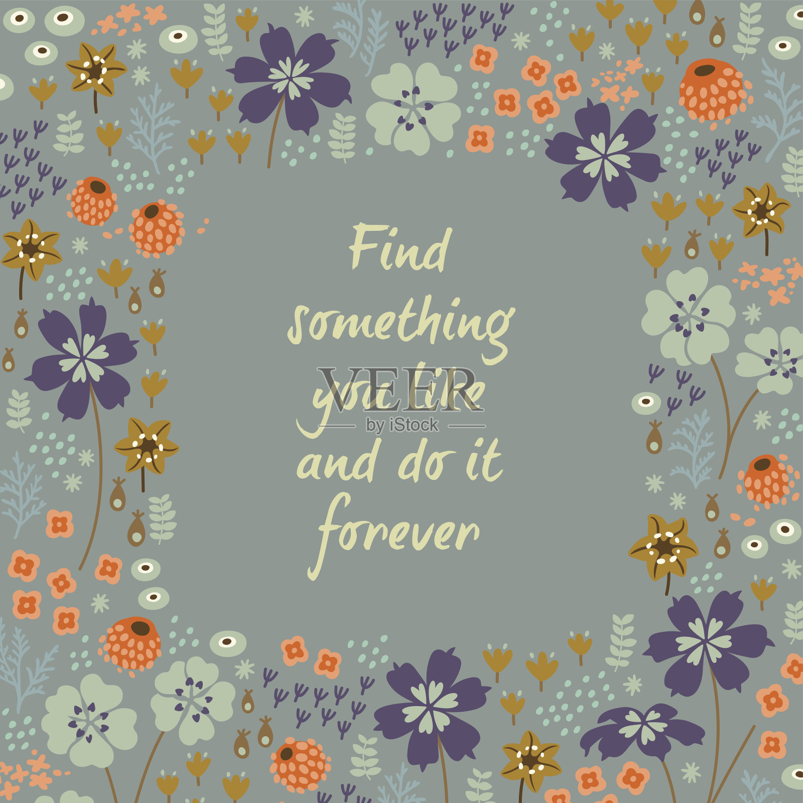 美丽的花卉框架插画图片素材