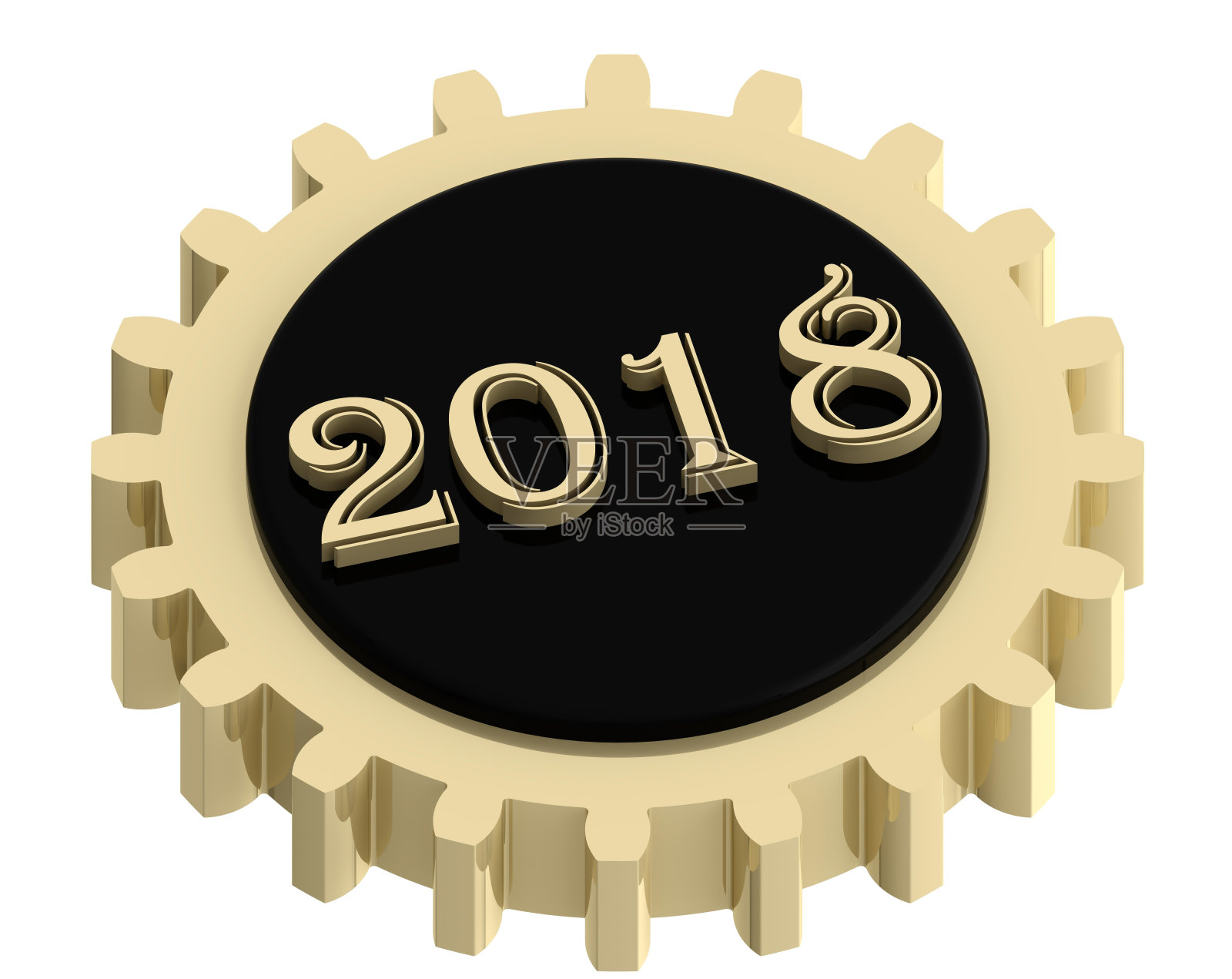 2018黄金齿轮纽扣照片摄影图片