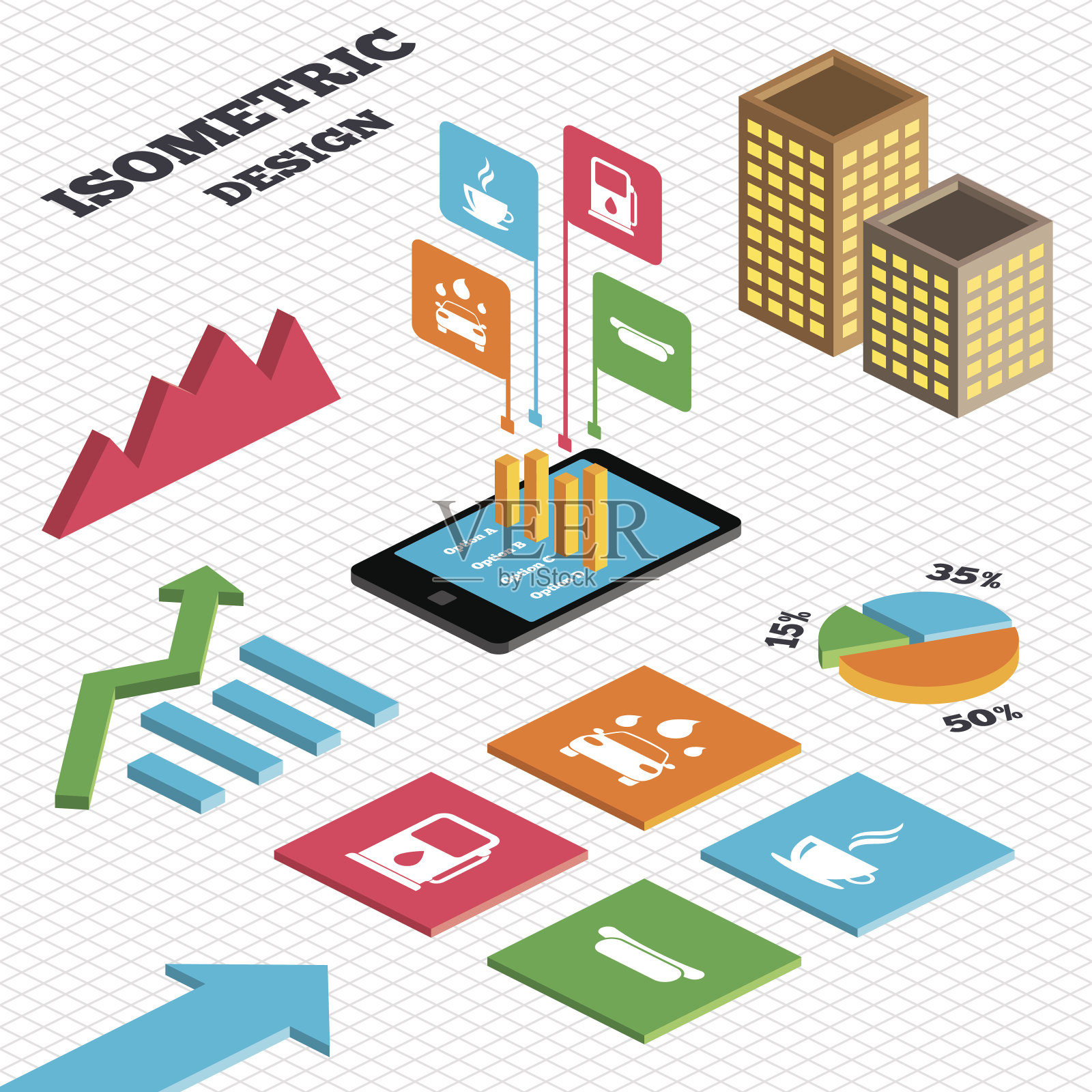 汽油或加油站服务图标。洗车插画图片素材