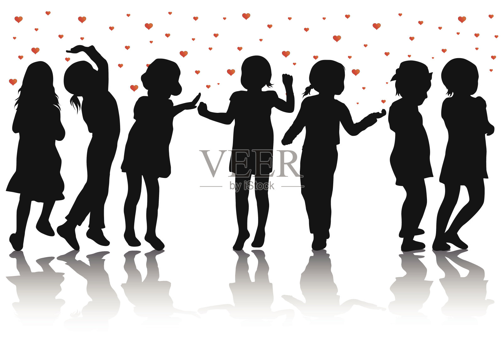 孩子的轮廓插画图片素材