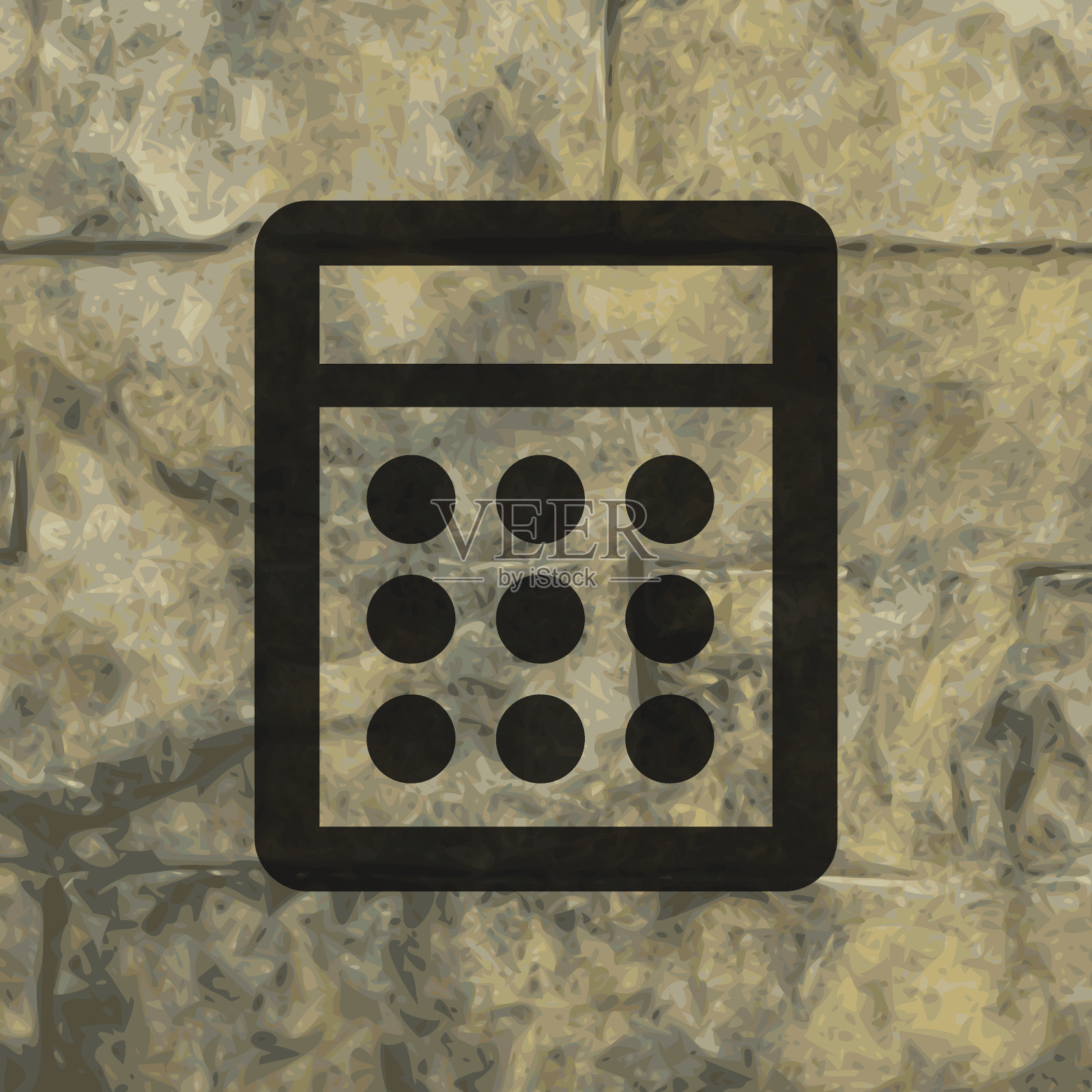 计算器。平坦的现代网页按钮和空间为您的文本。插画图片素材