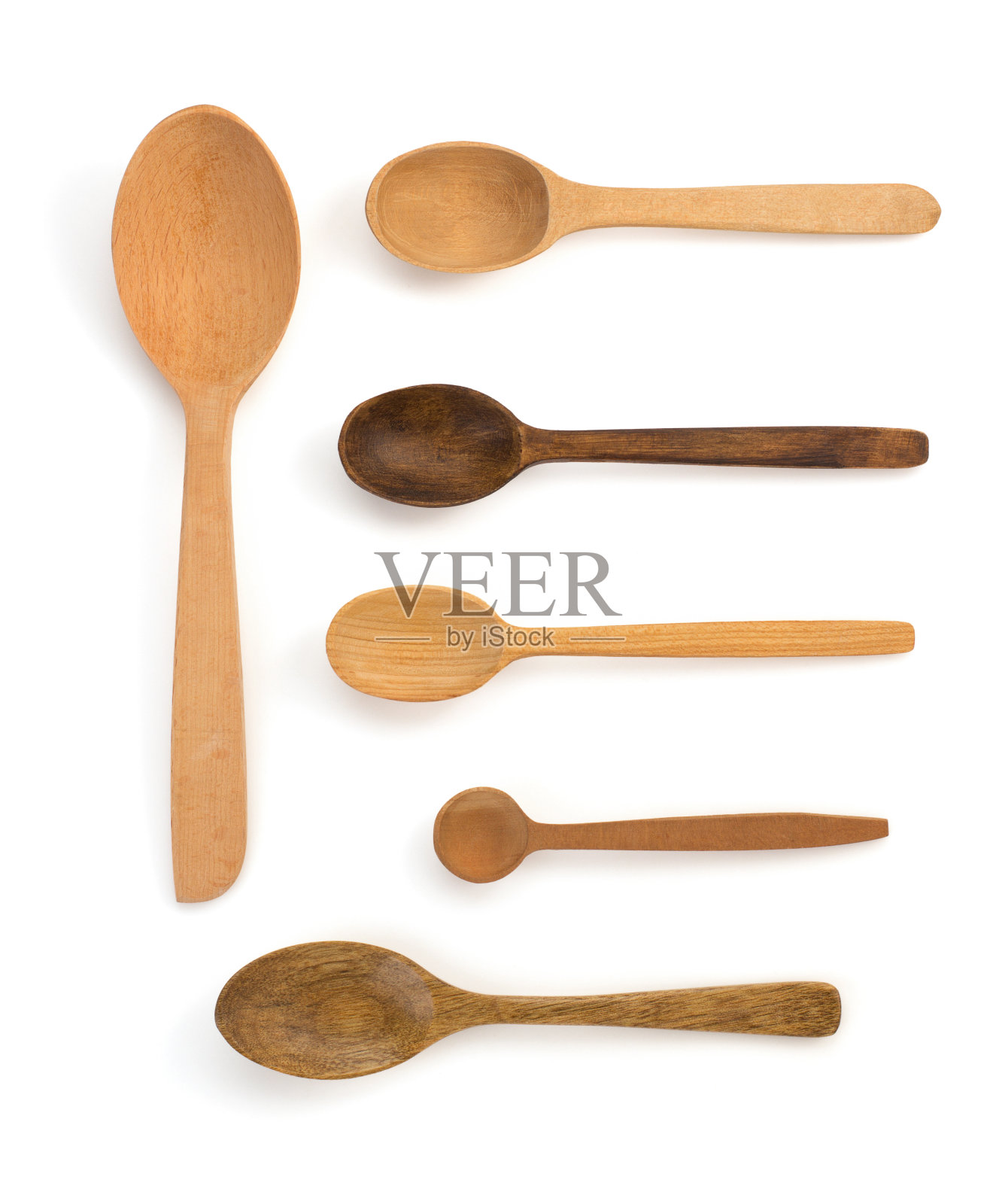 木勺孤立在白色照片摄影图片