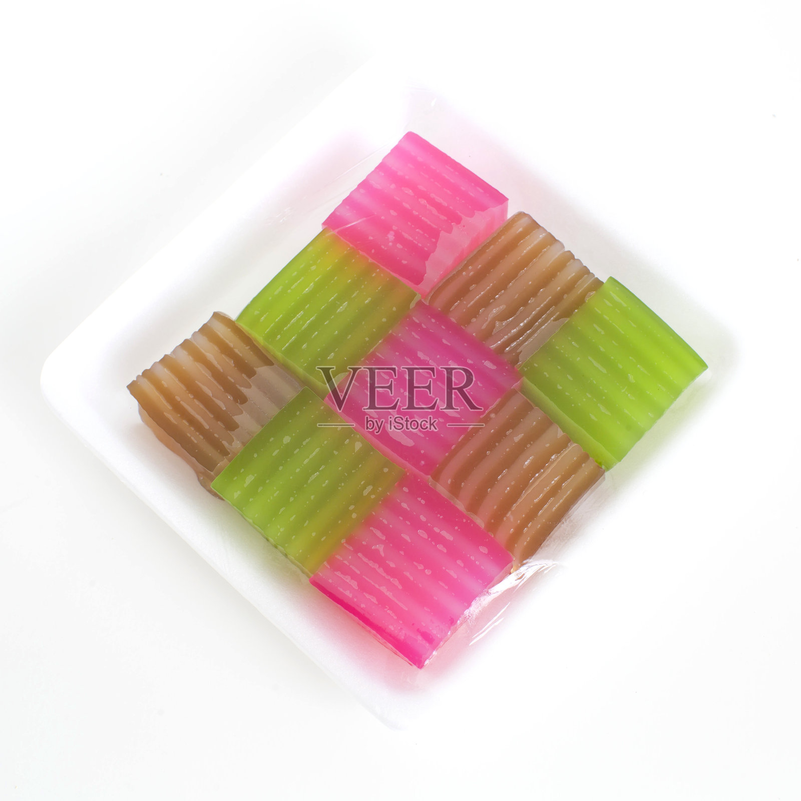 Khanom Chan或泰国甜食照片摄影图片